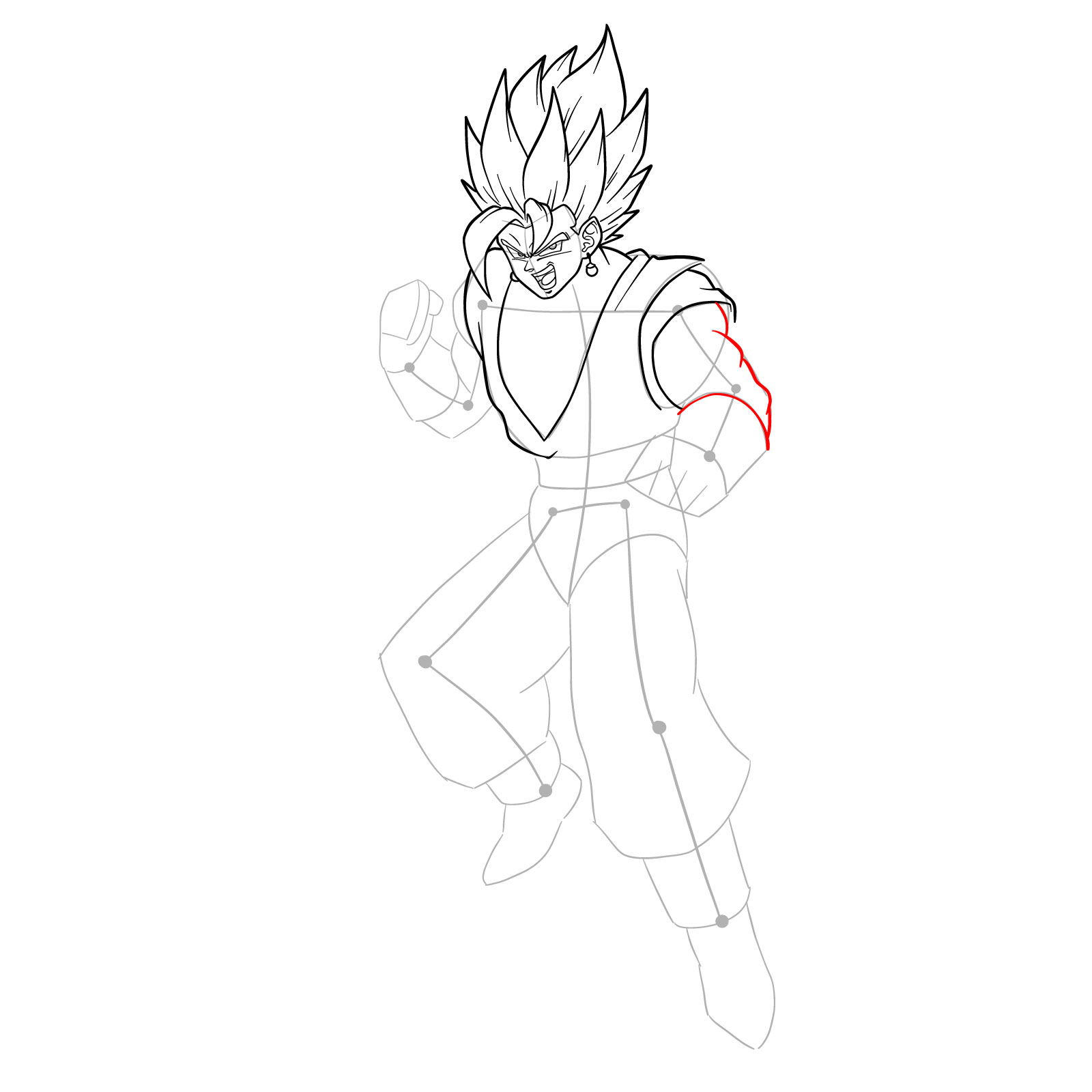 How to draw Vegito - step 21