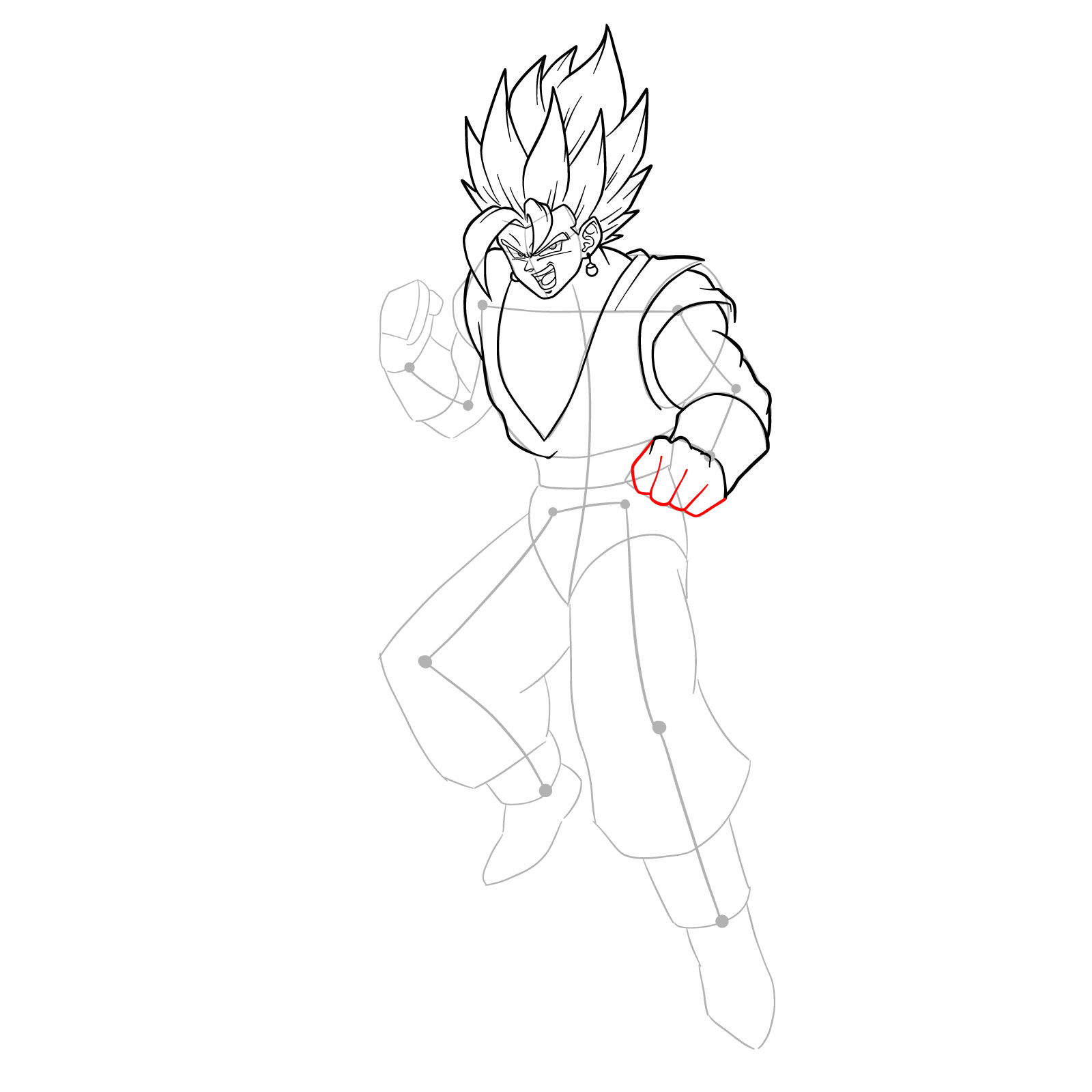 How to draw Vegito - step 23