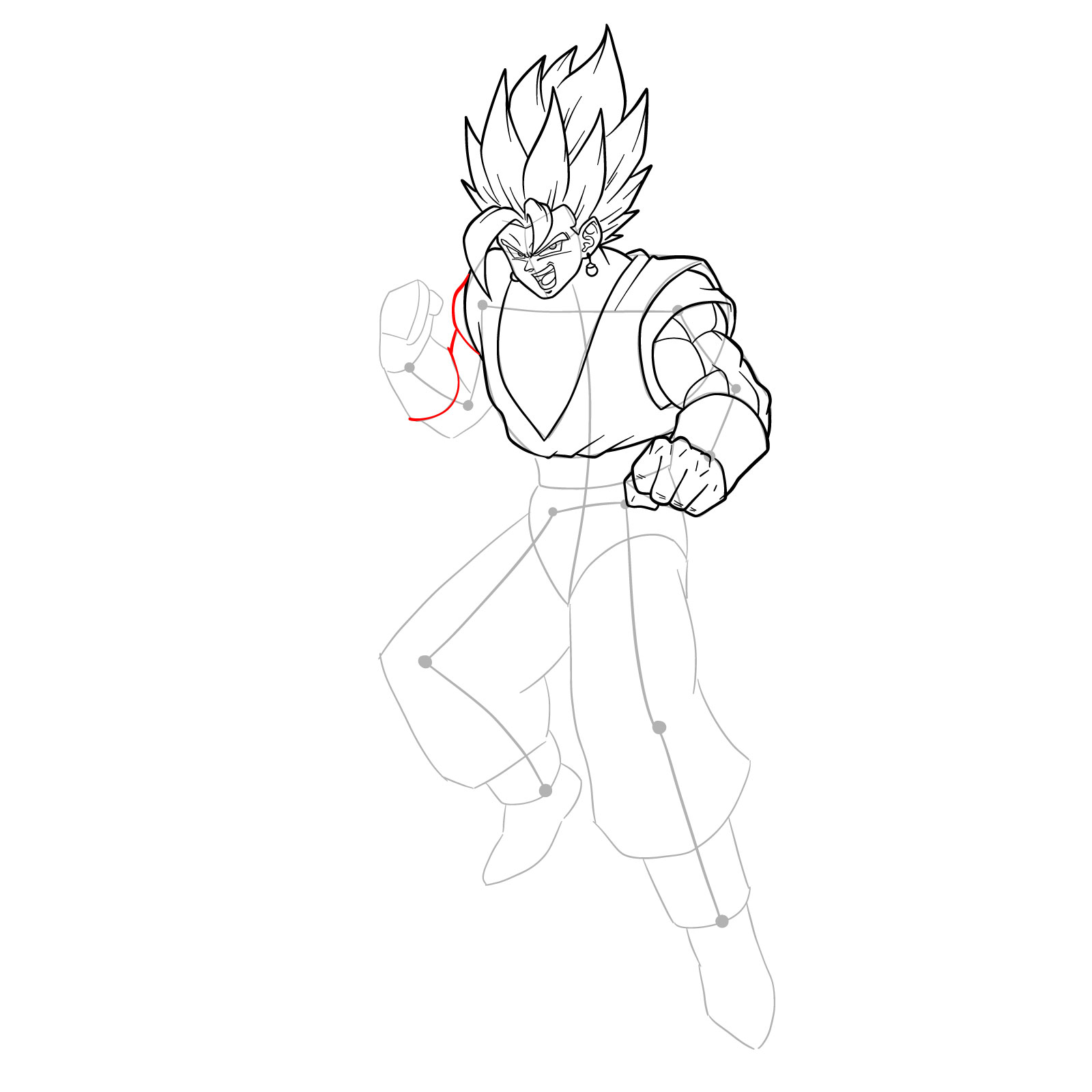 How to draw Vegito - step 26