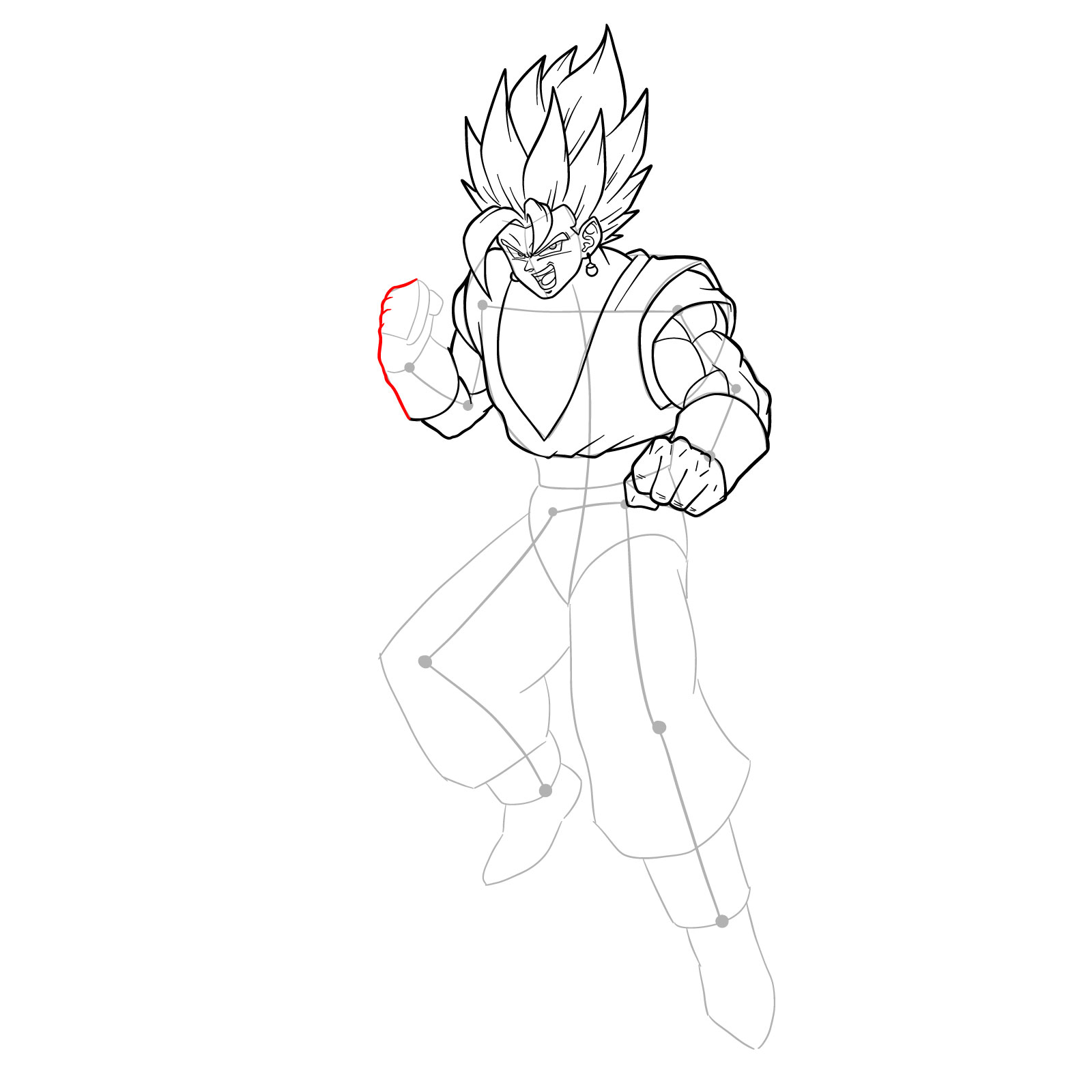 How to draw Vegito - step 28