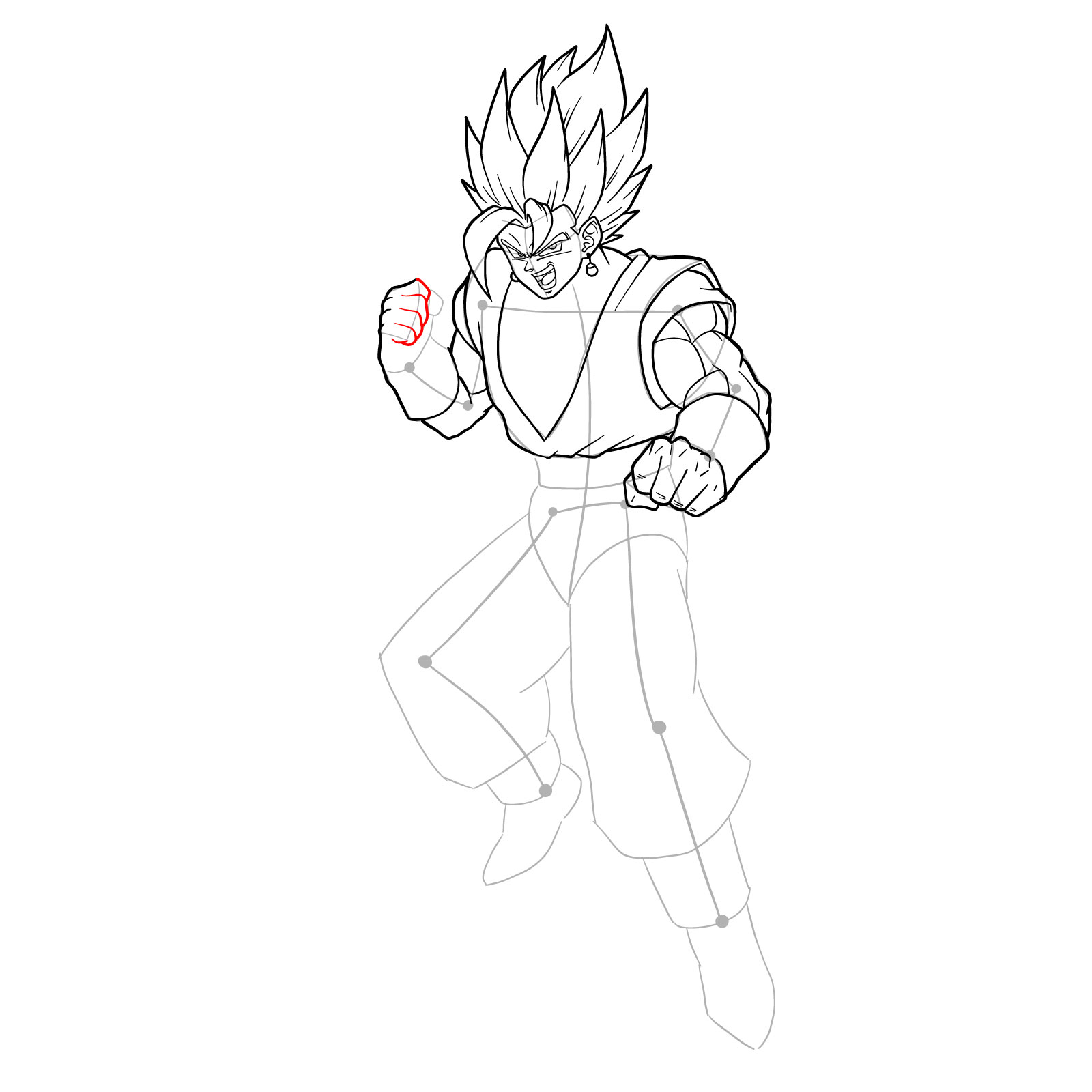 How to draw Vegito - step 29