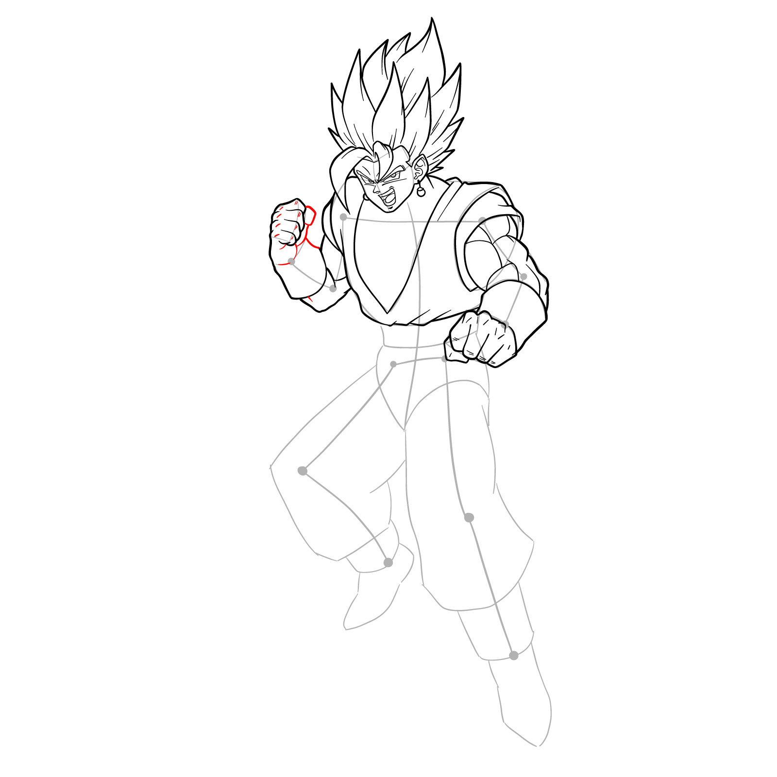 How to draw Vegito - step 30