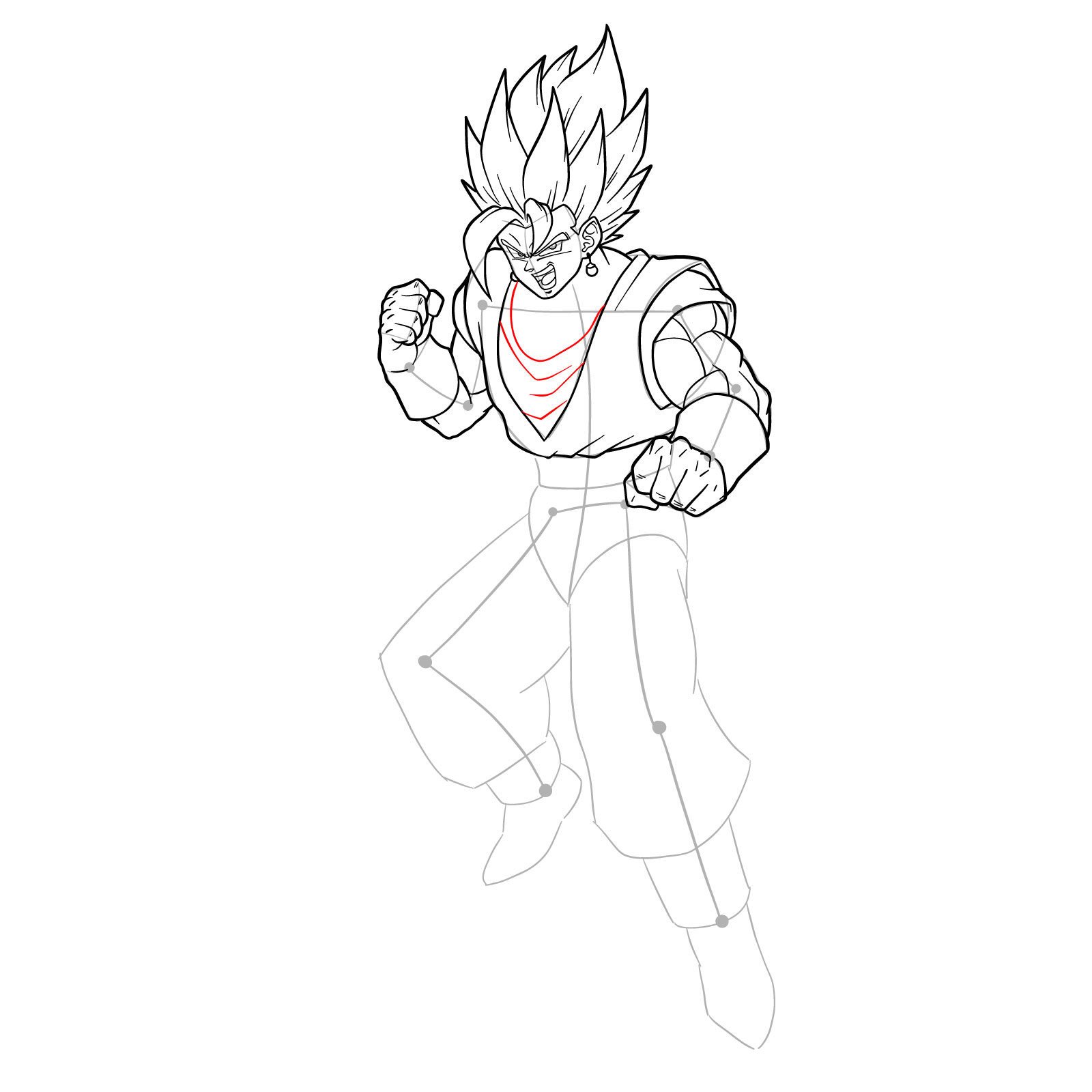 How to draw Vegito - step 31