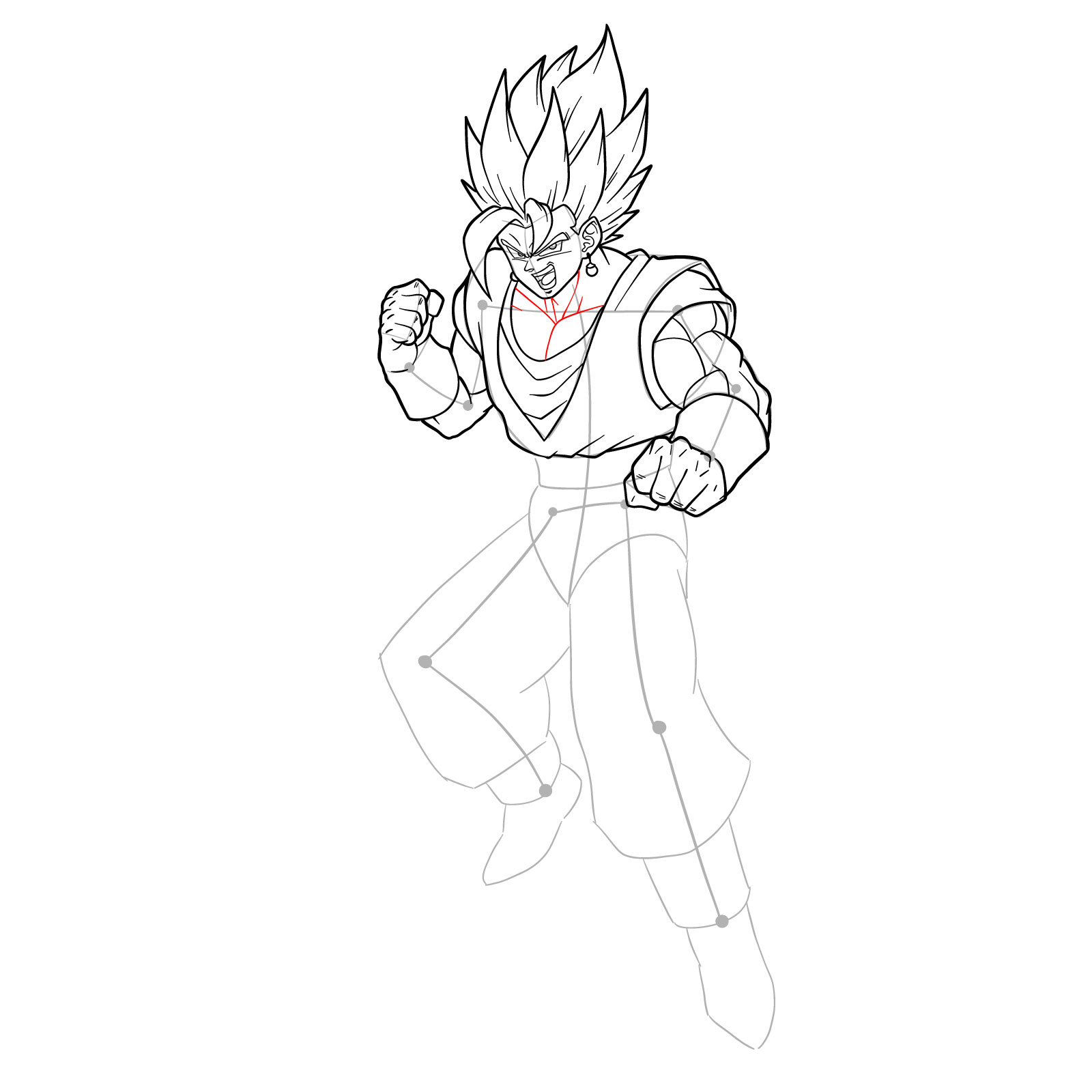 How to draw Vegito - step 32