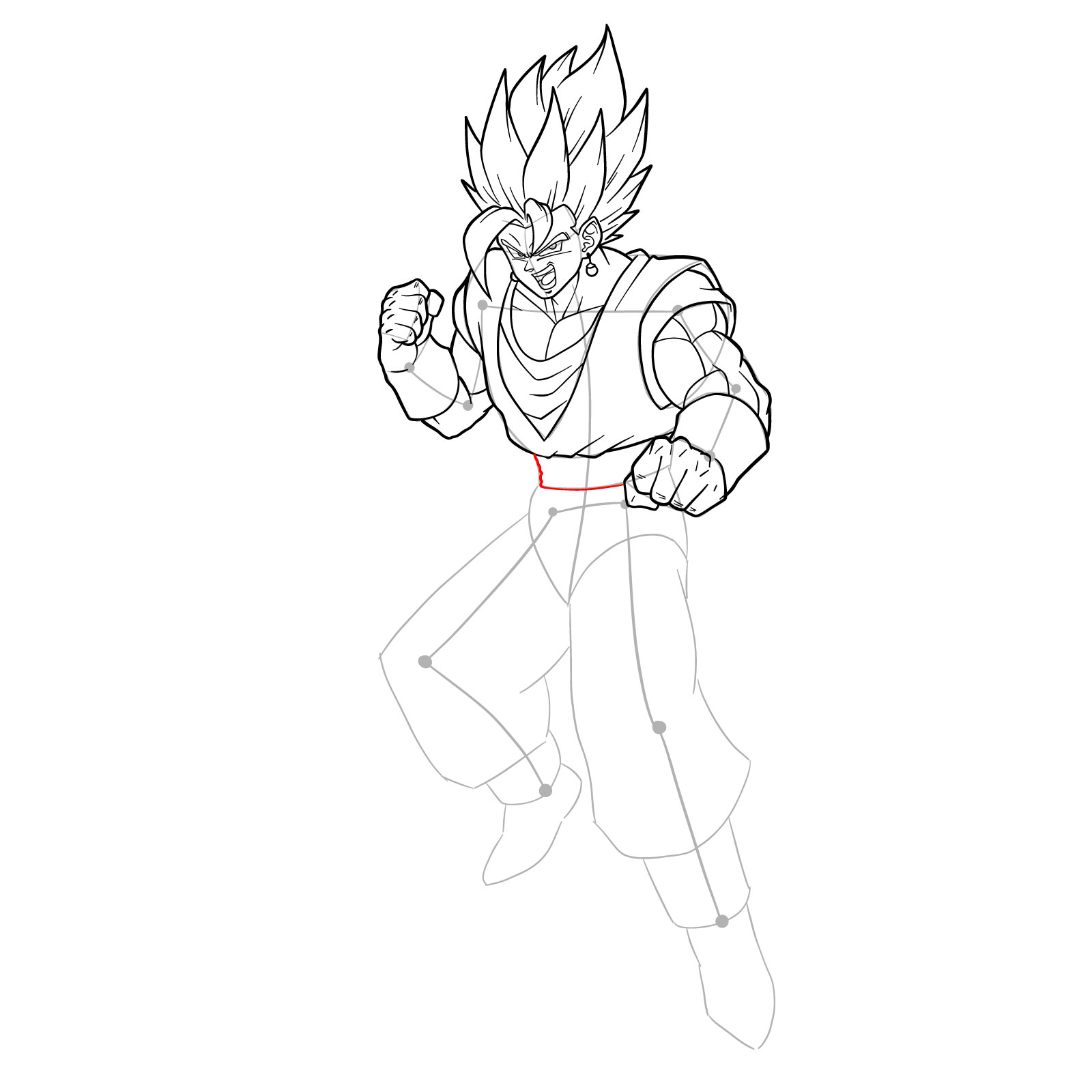 How to draw Vegito - step 33