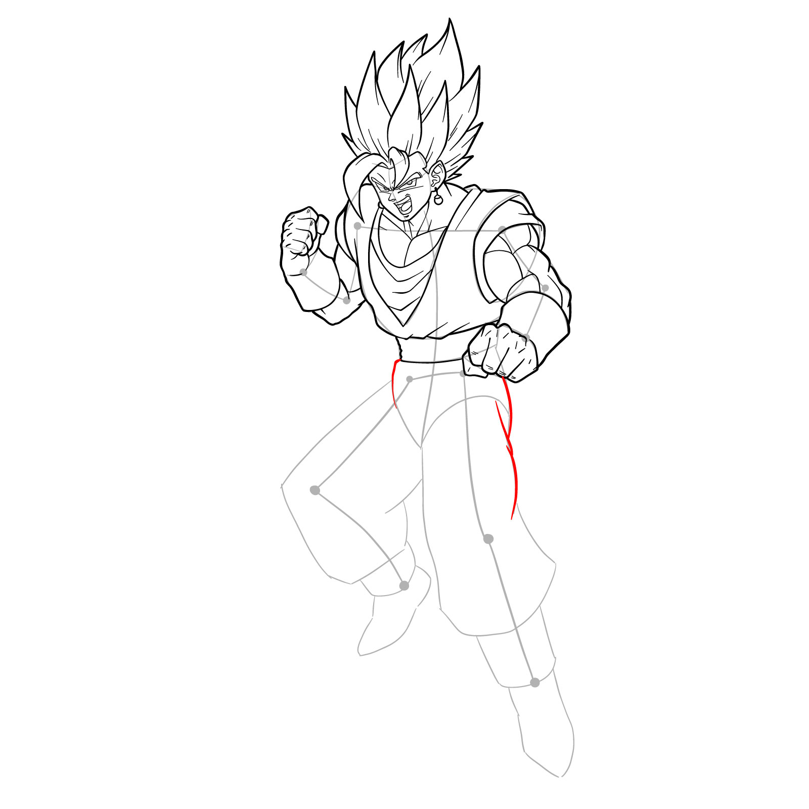 How to draw Vegito - step 34