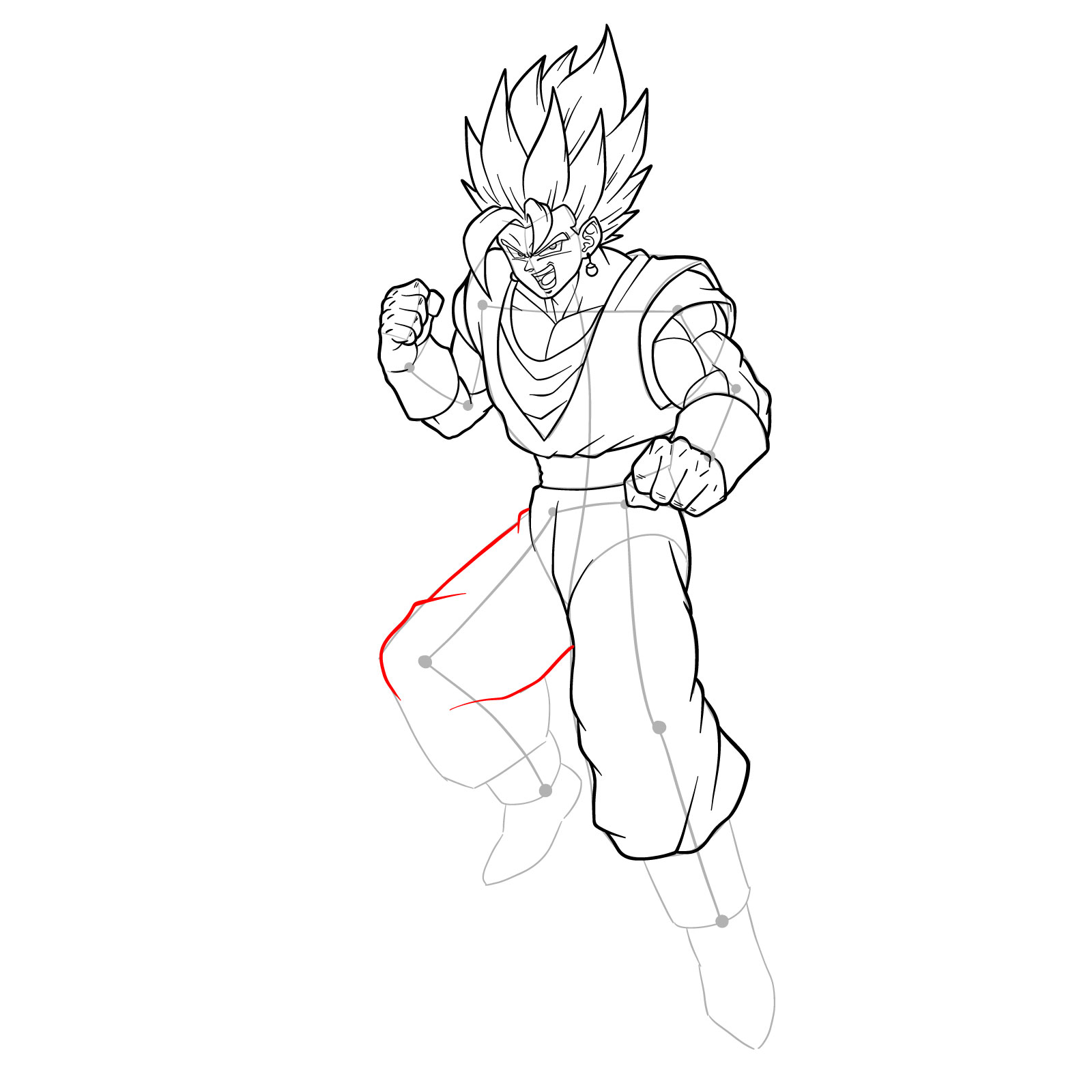 How to draw Vegito - step 36