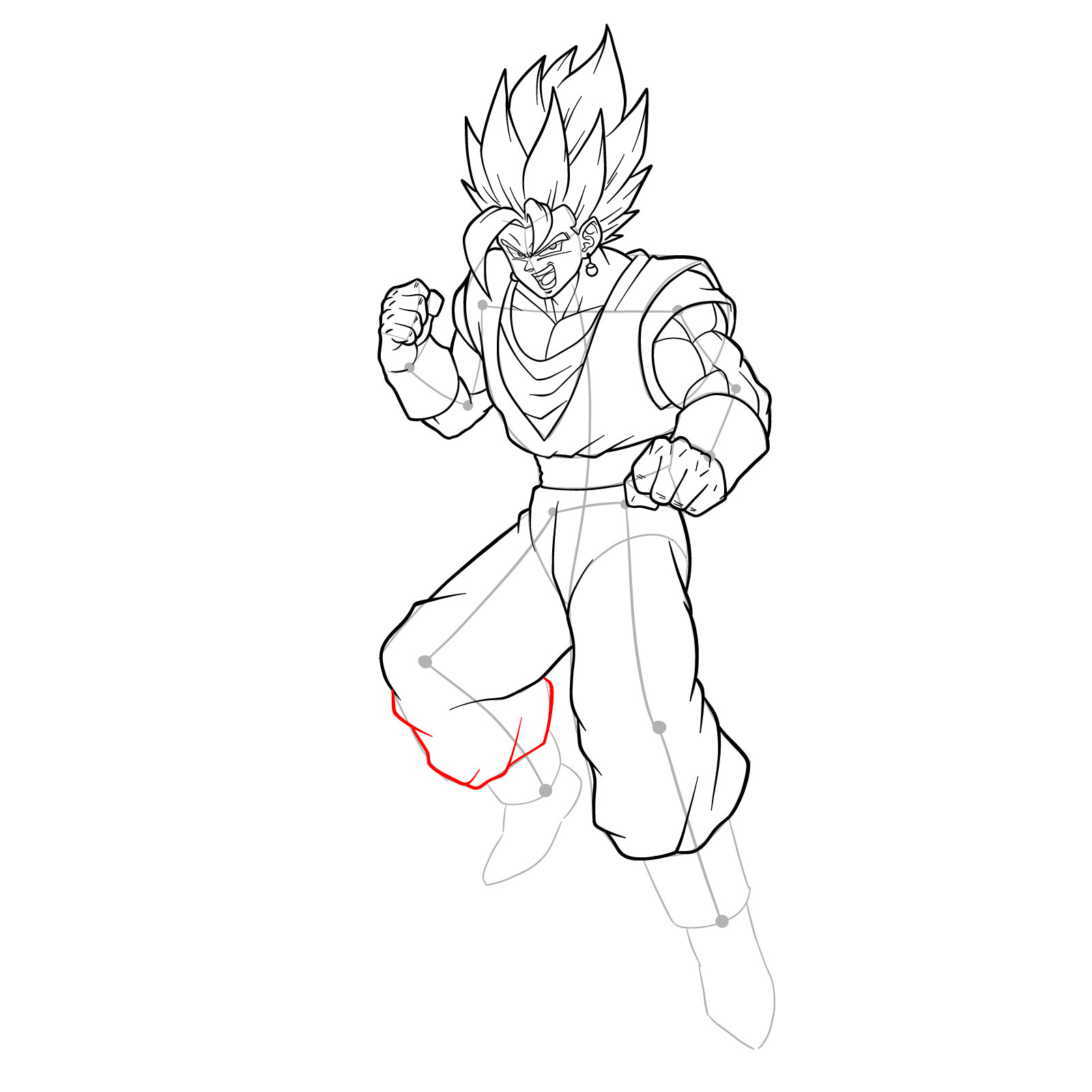 How to draw Vegito - step 37