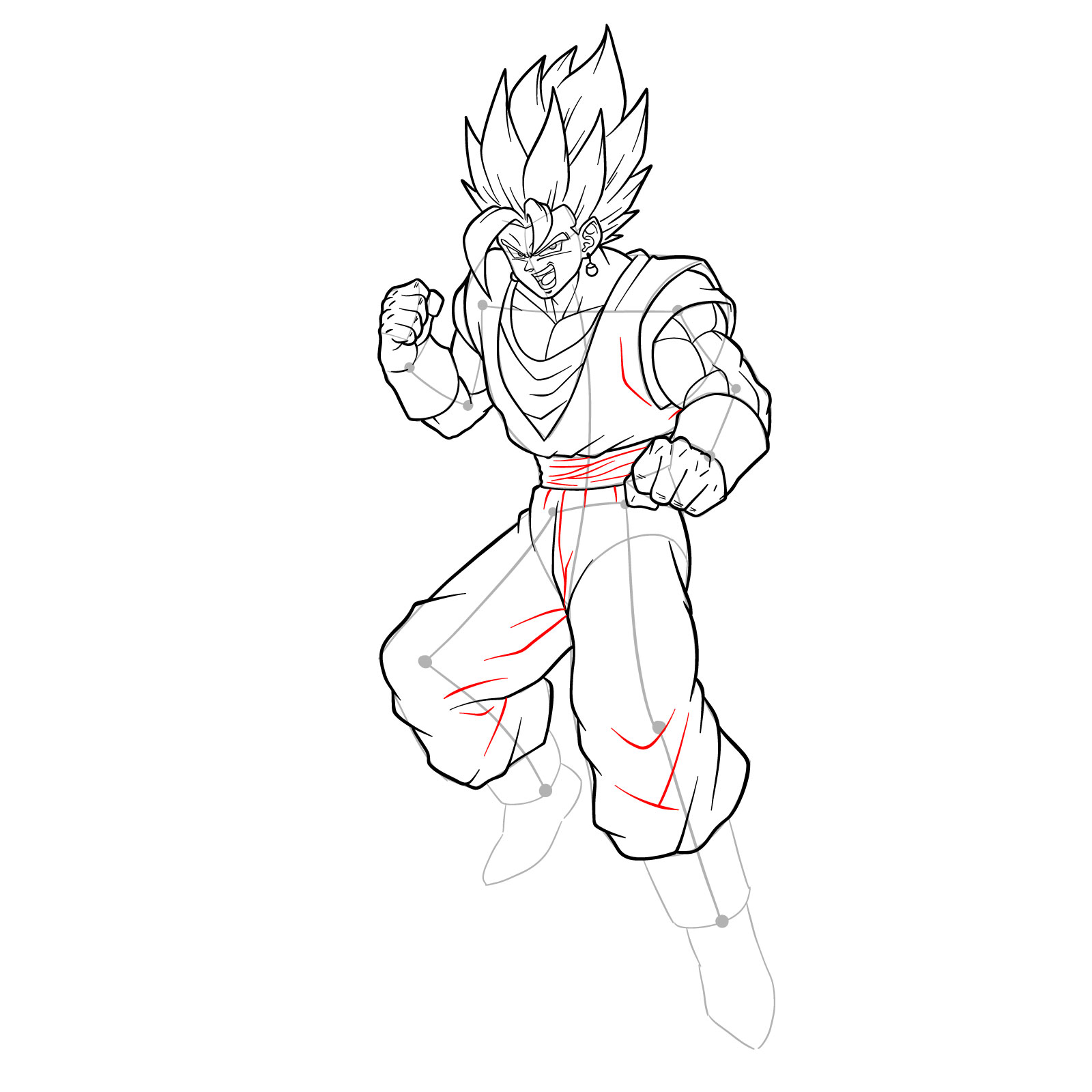 How to draw Vegito - step 38