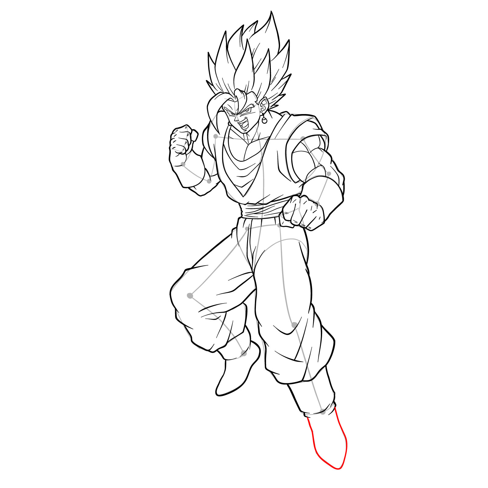 How to draw Vegito - step 41