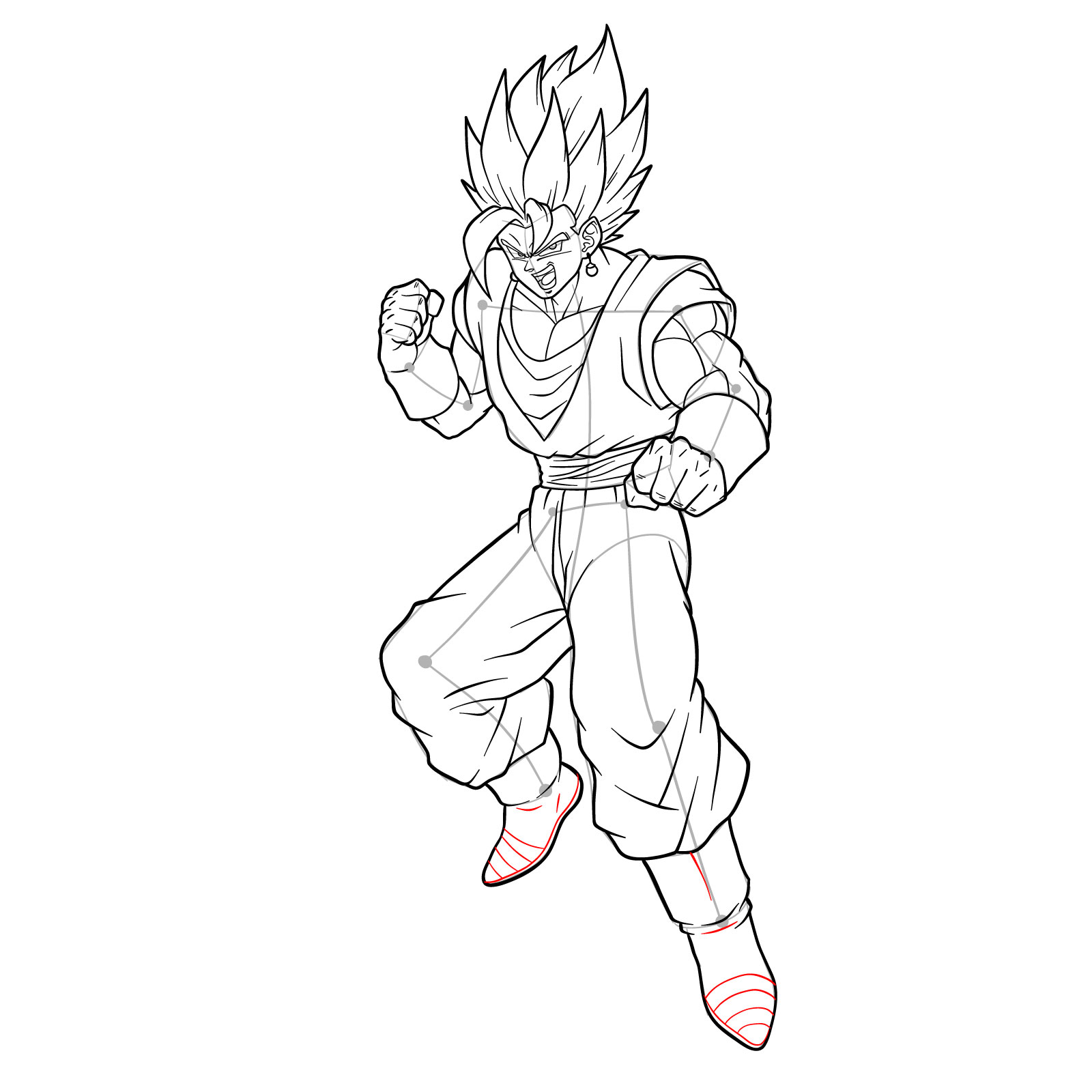 How to draw Vegito - step 42