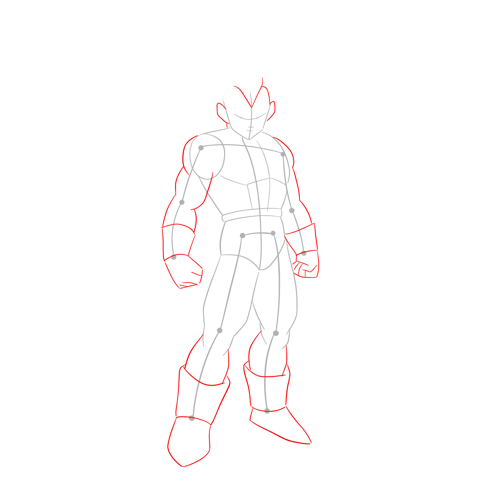 How to draw Vegeta in SSGSS - step 03