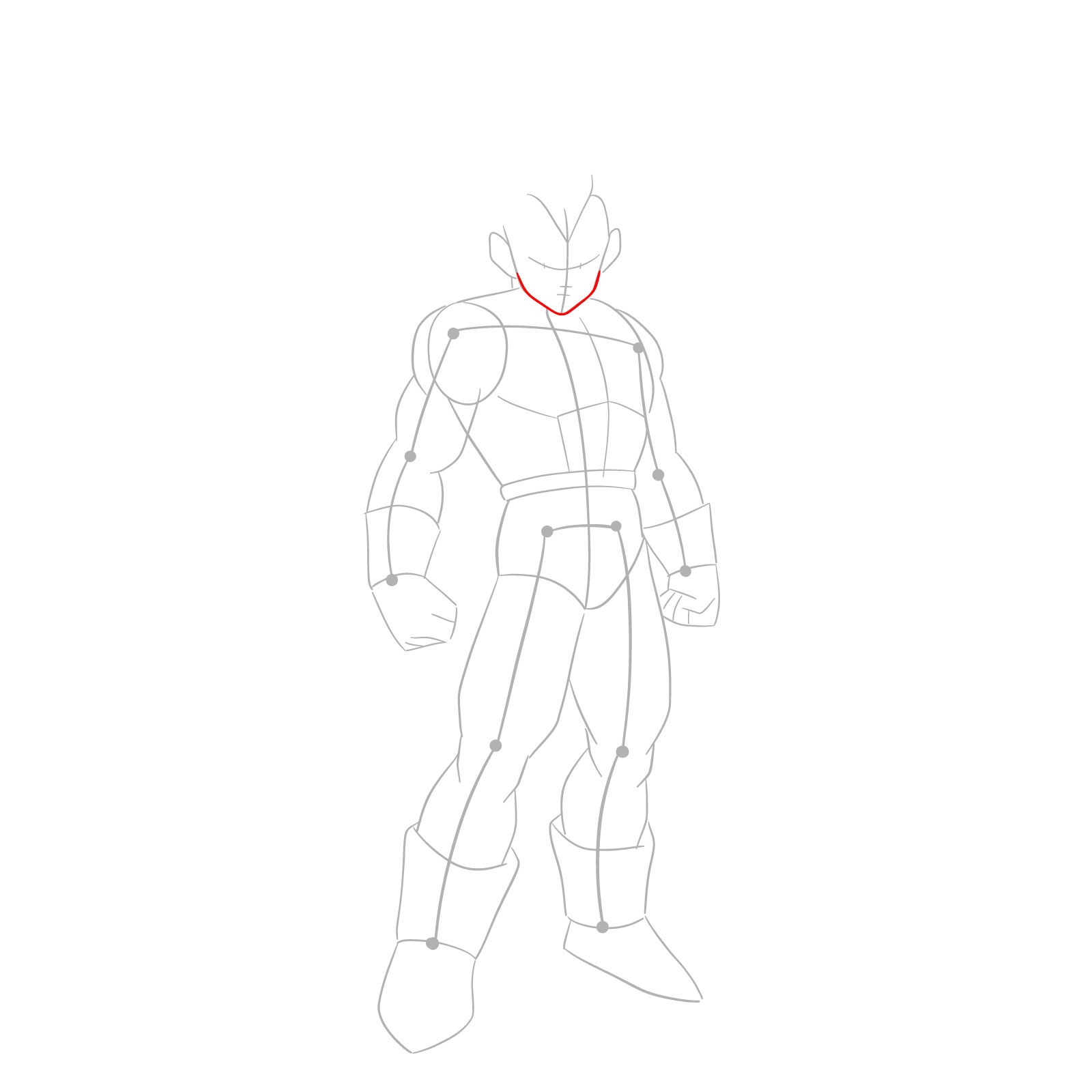 How to draw Vegeta in SSGSS - step 04