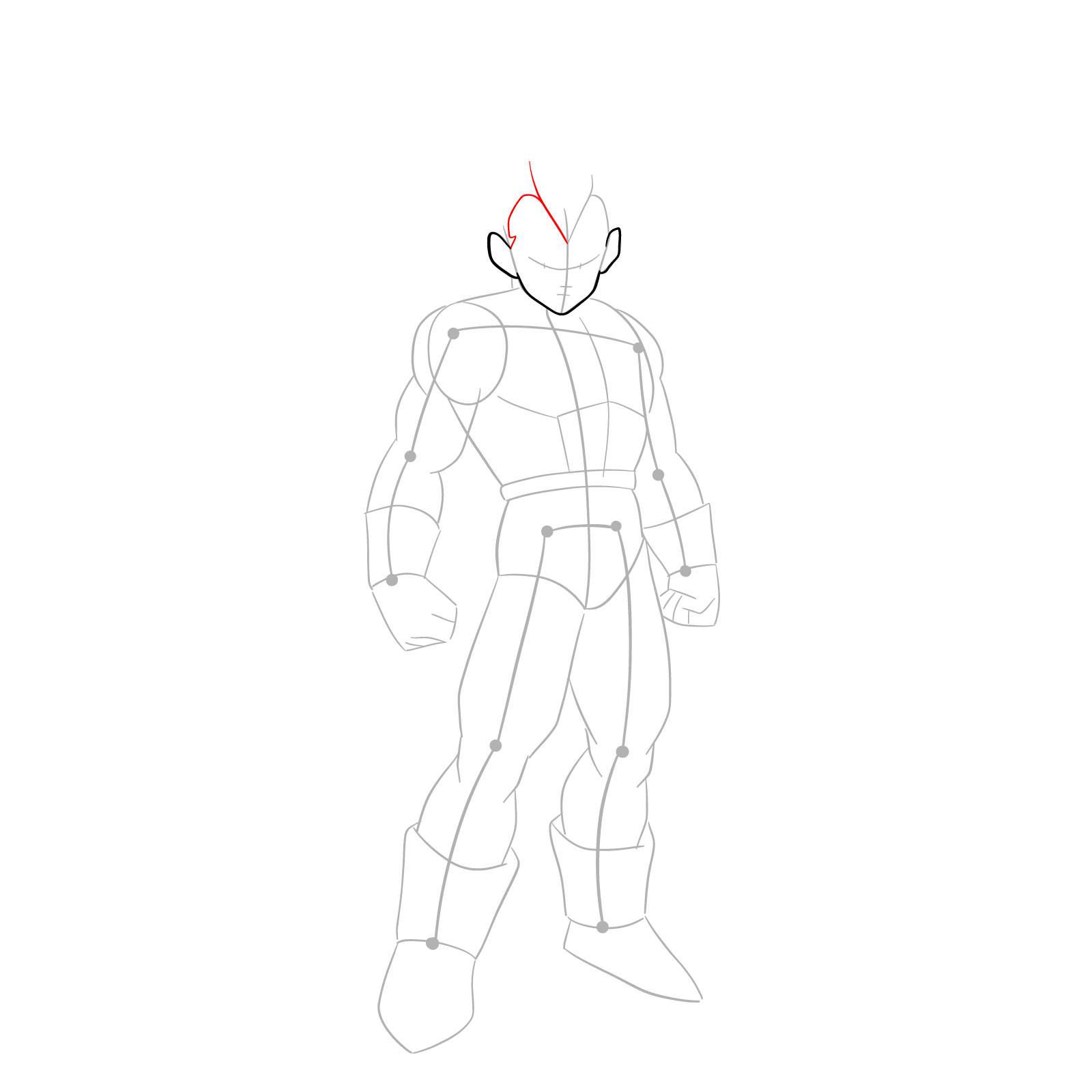 How to draw Vegeta in SSGSS - step 06