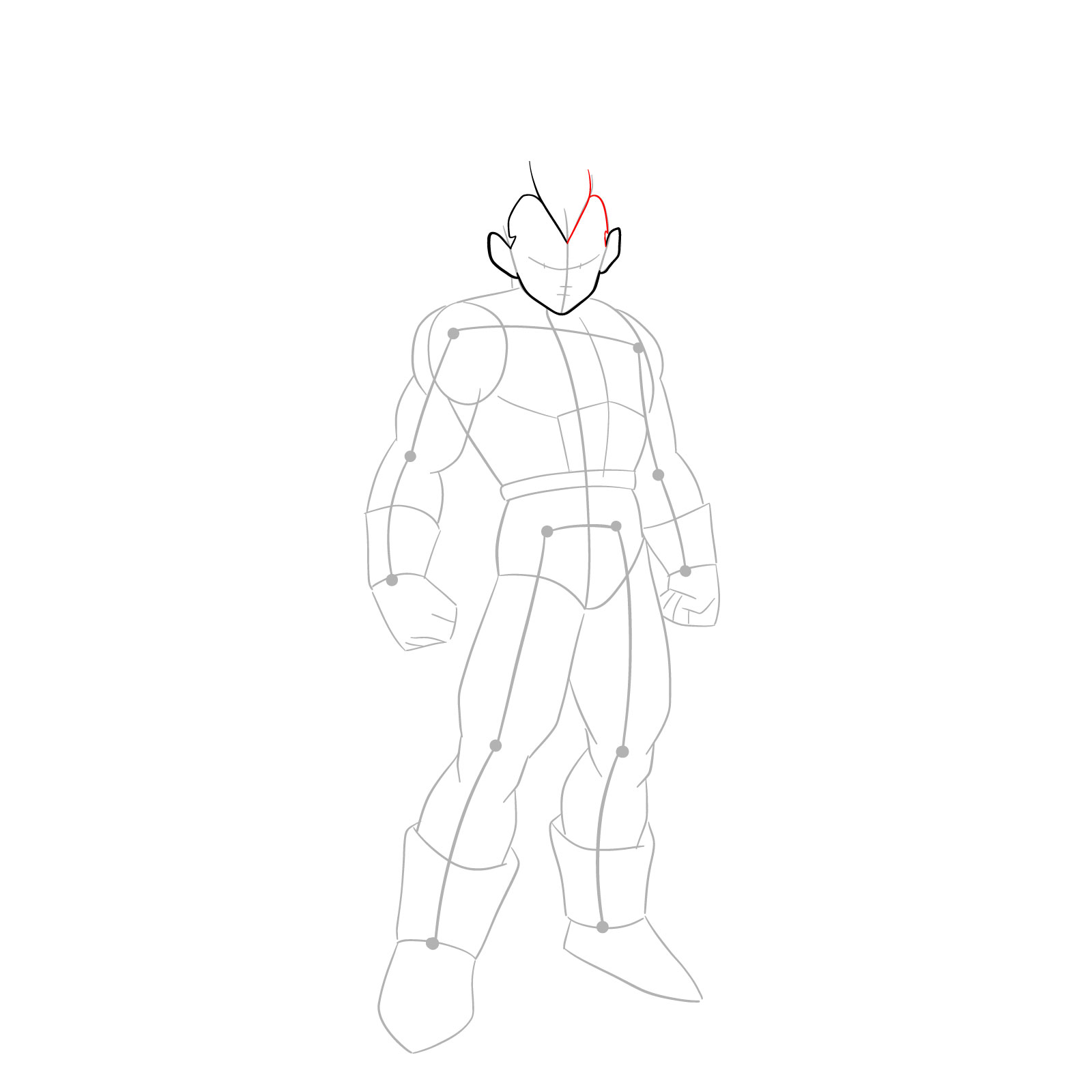 How to draw Vegeta in SSGSS - step 07