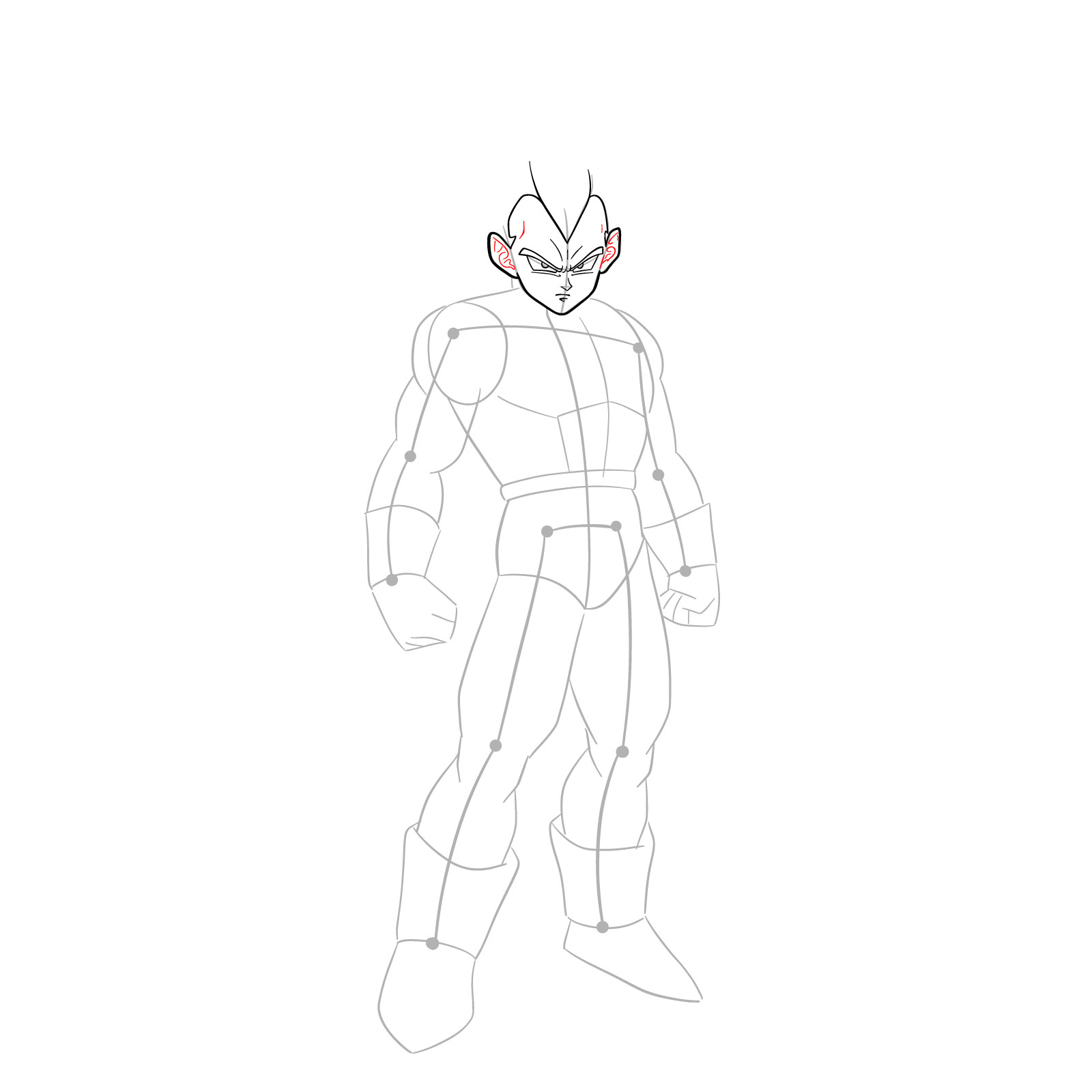 How to draw Vegeta in SSGSS - step 12