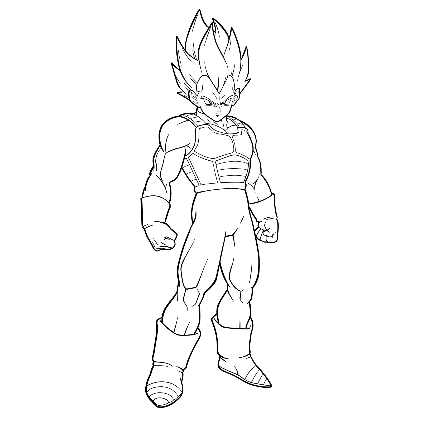 How to draw Vegeta in SSGSS - final step