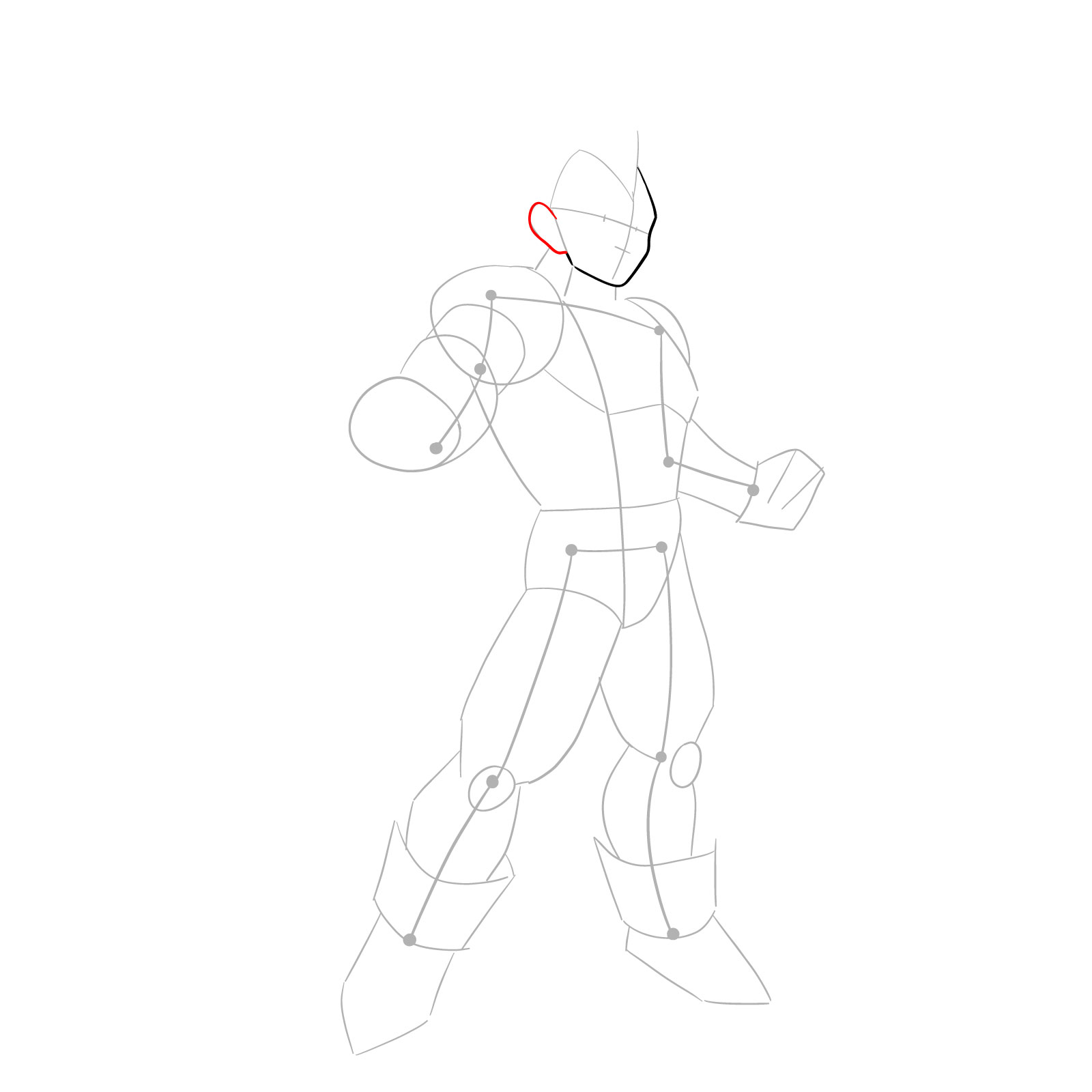 How to draw Vegeta in Super Saiyan form - step 05