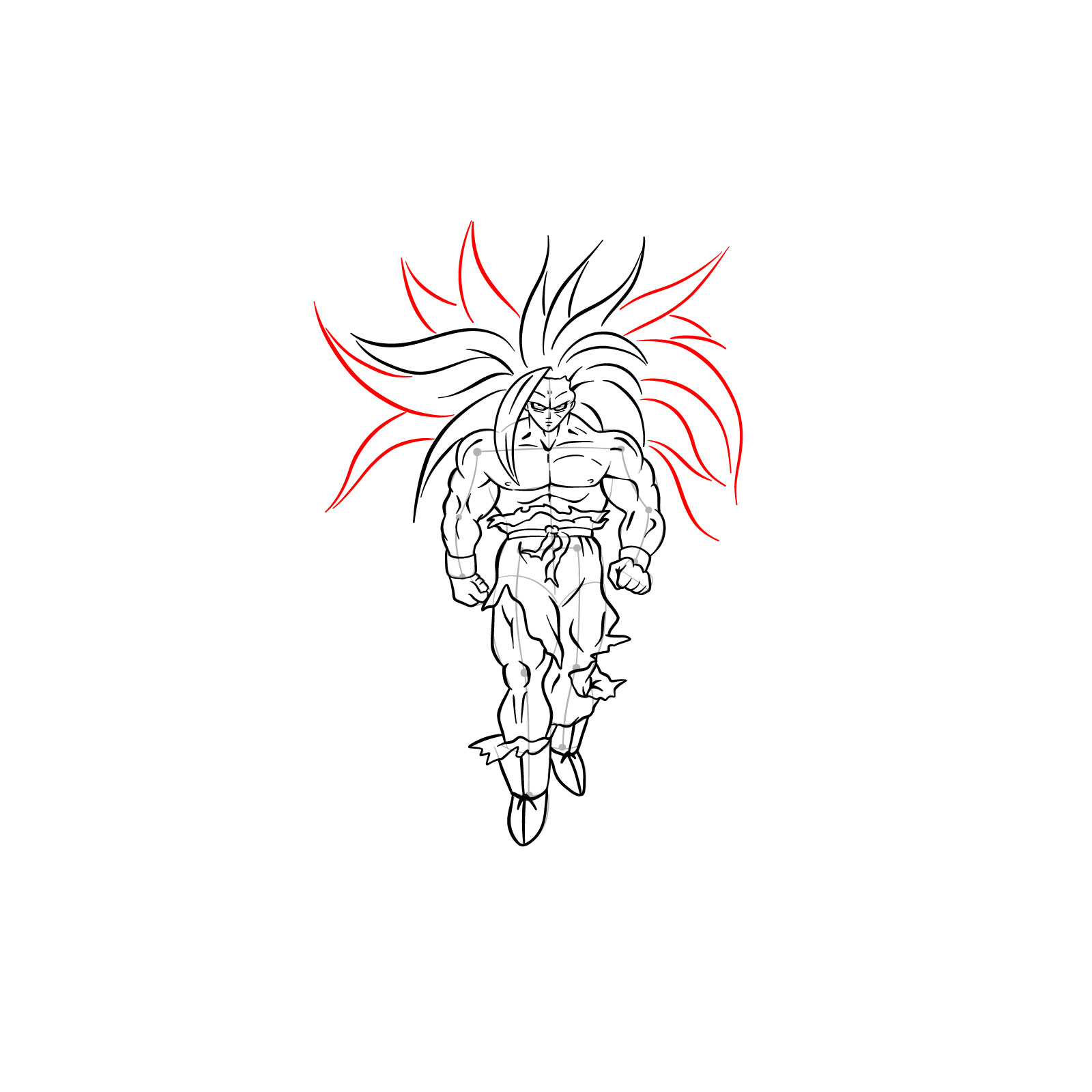 How to draw Goku Super Saiyan 1000000000 - step 32