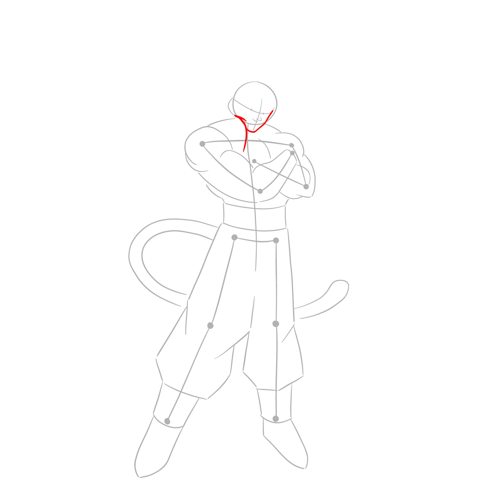 How to draw Goku Super Saiyan 4 - step 04