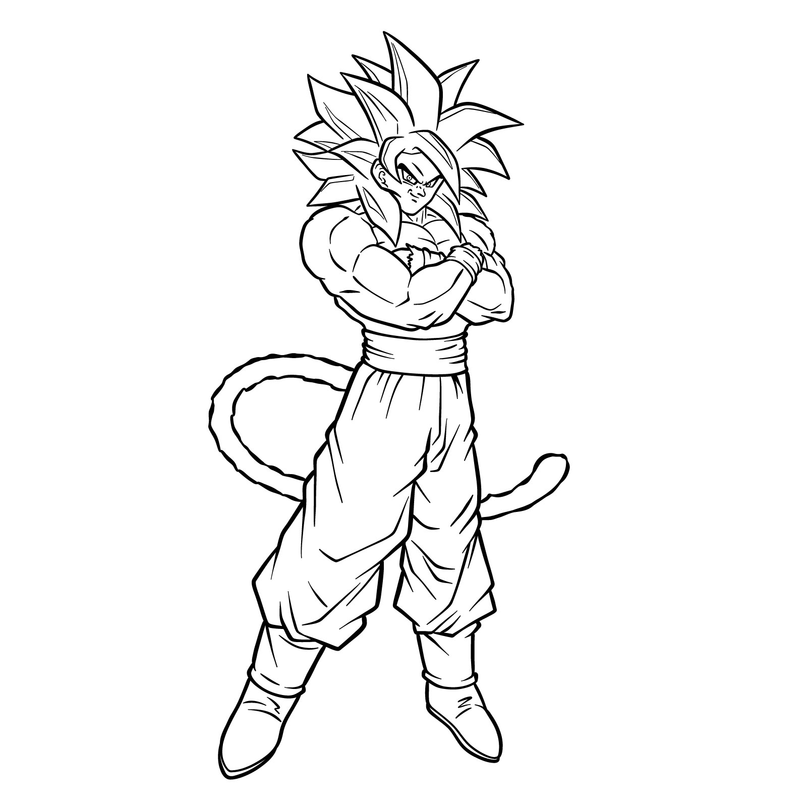 How to tát draw Goku Super Saiyan 4 - final step
