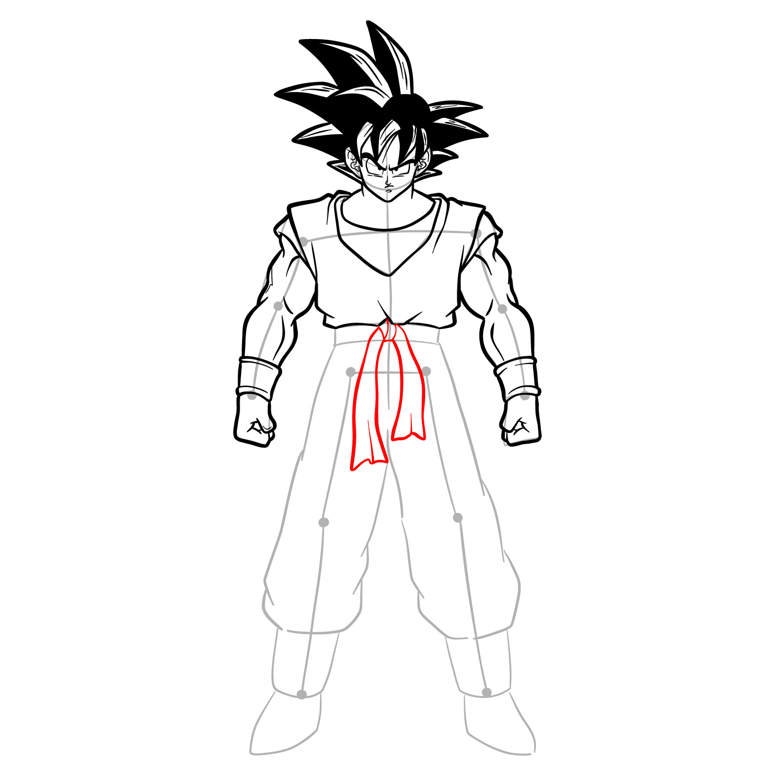 How to draw Base Goku - step 32