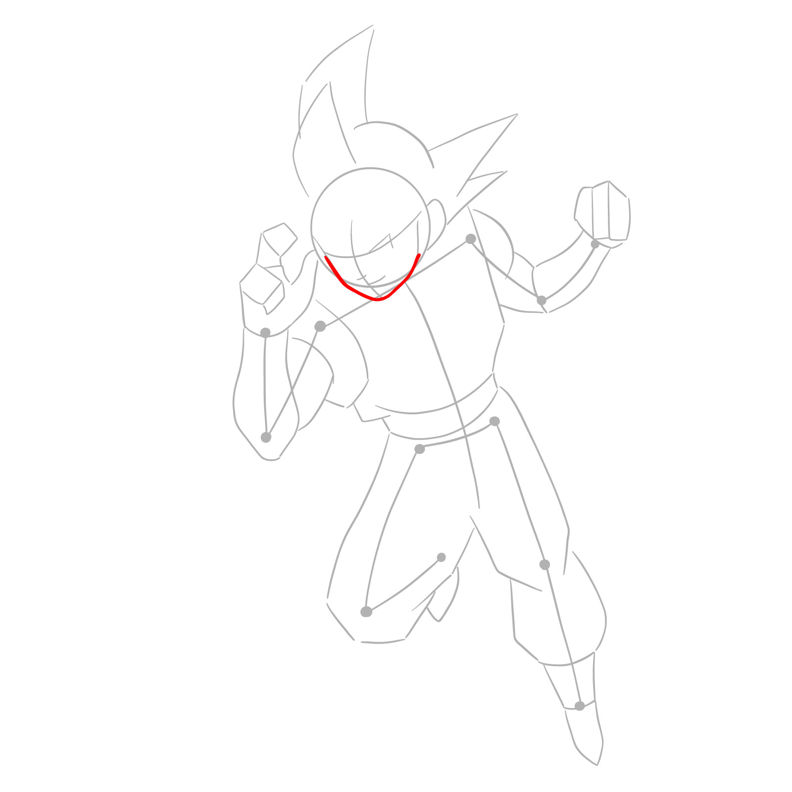 How to Draw Goku Super Saiyan God - step 04
