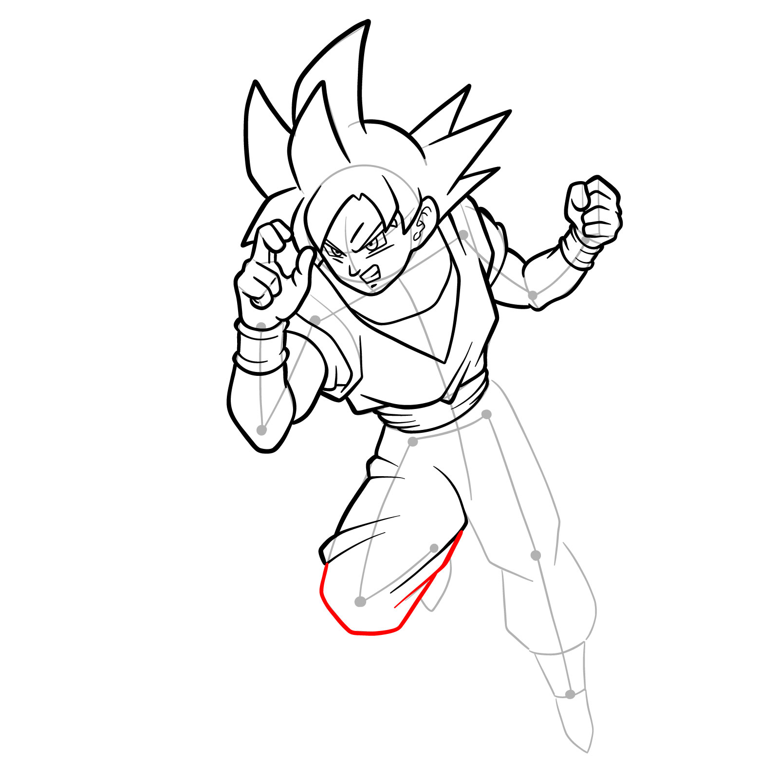 How to Draw Goku Super Saiyan God - step 31