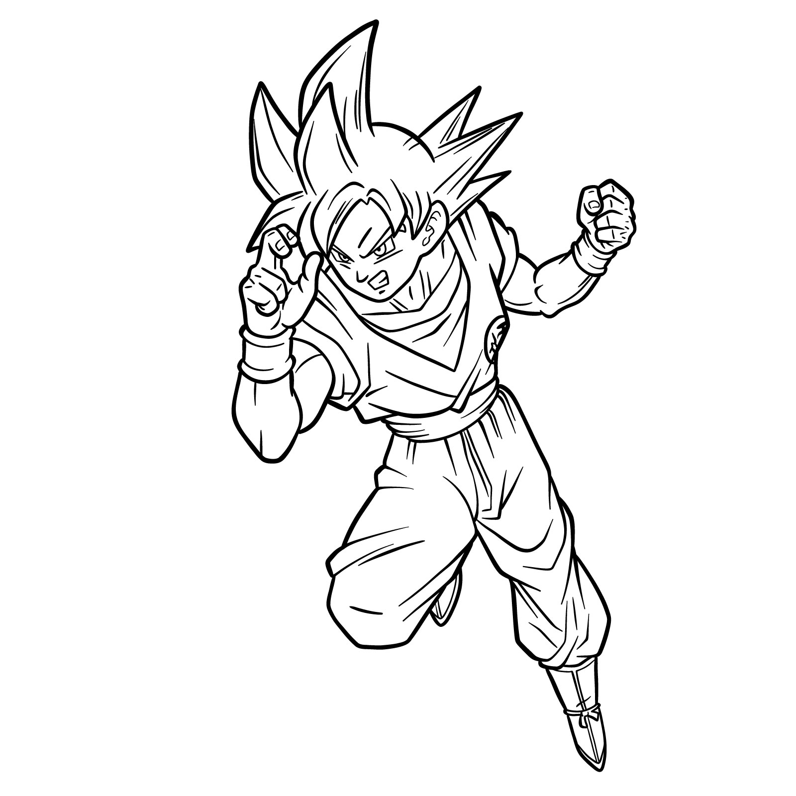 How to Draw Goku Super Saiyan God - final step