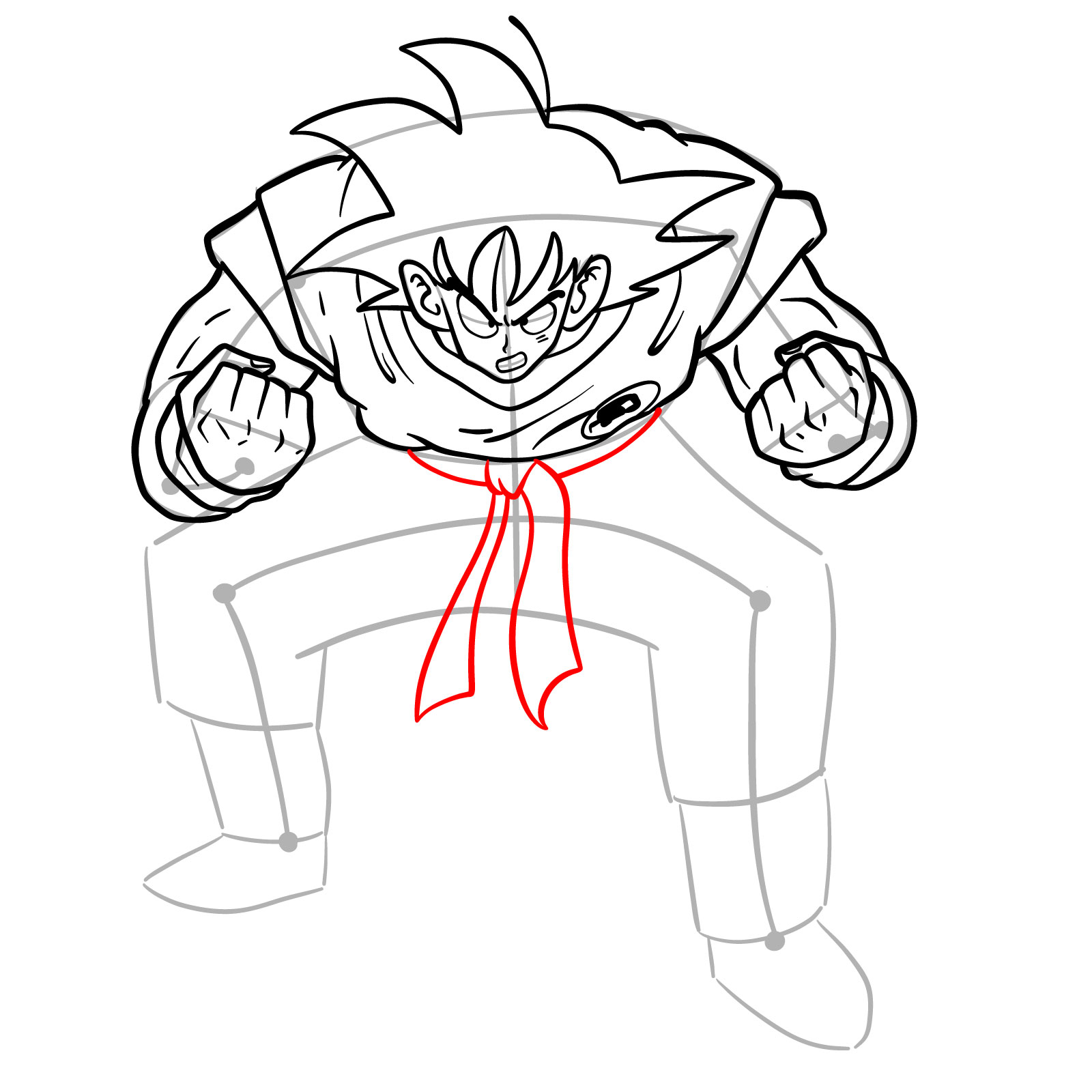 How to draw Goku Kaio-ken - step 16