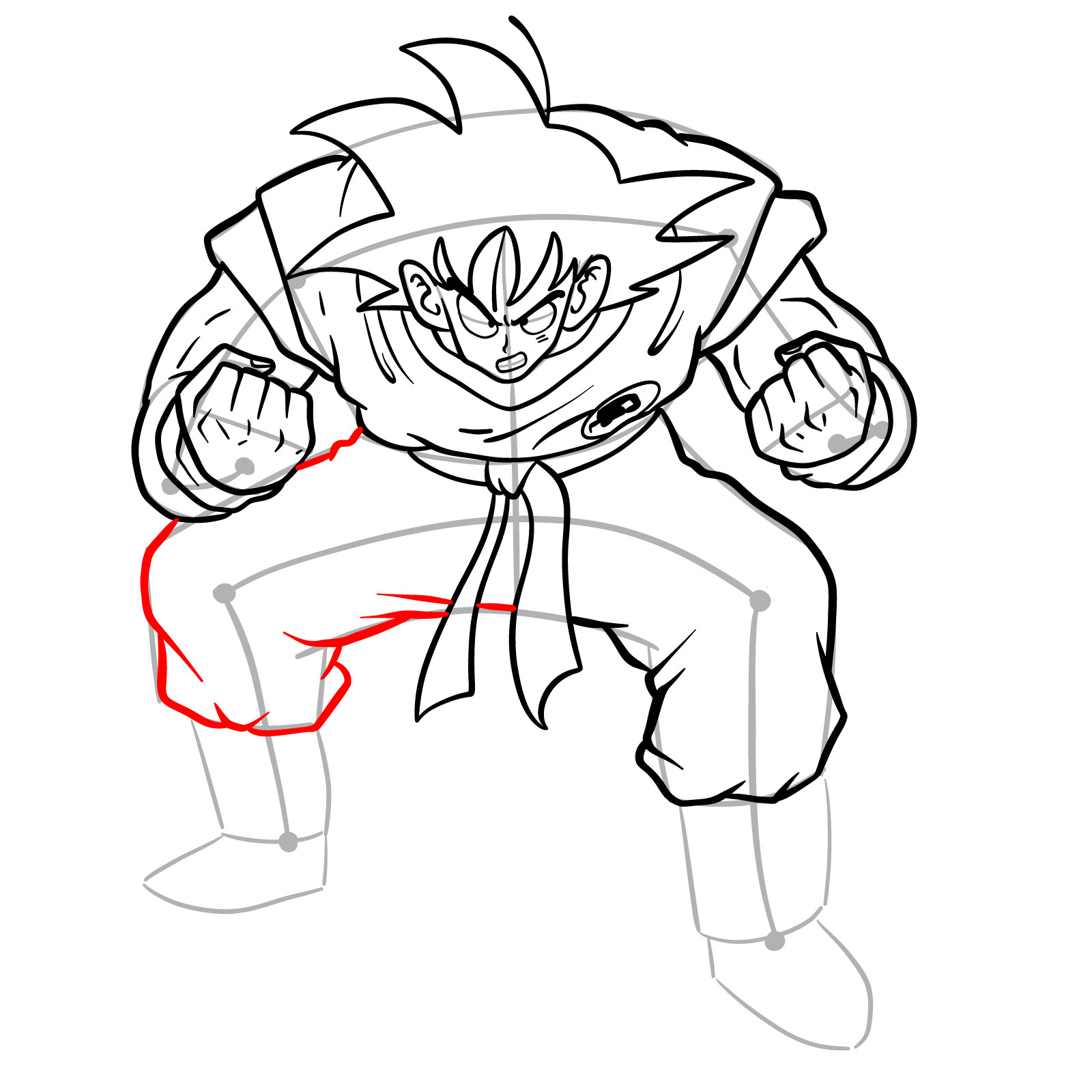 How to draw Goku Kaio-ken - step 18
