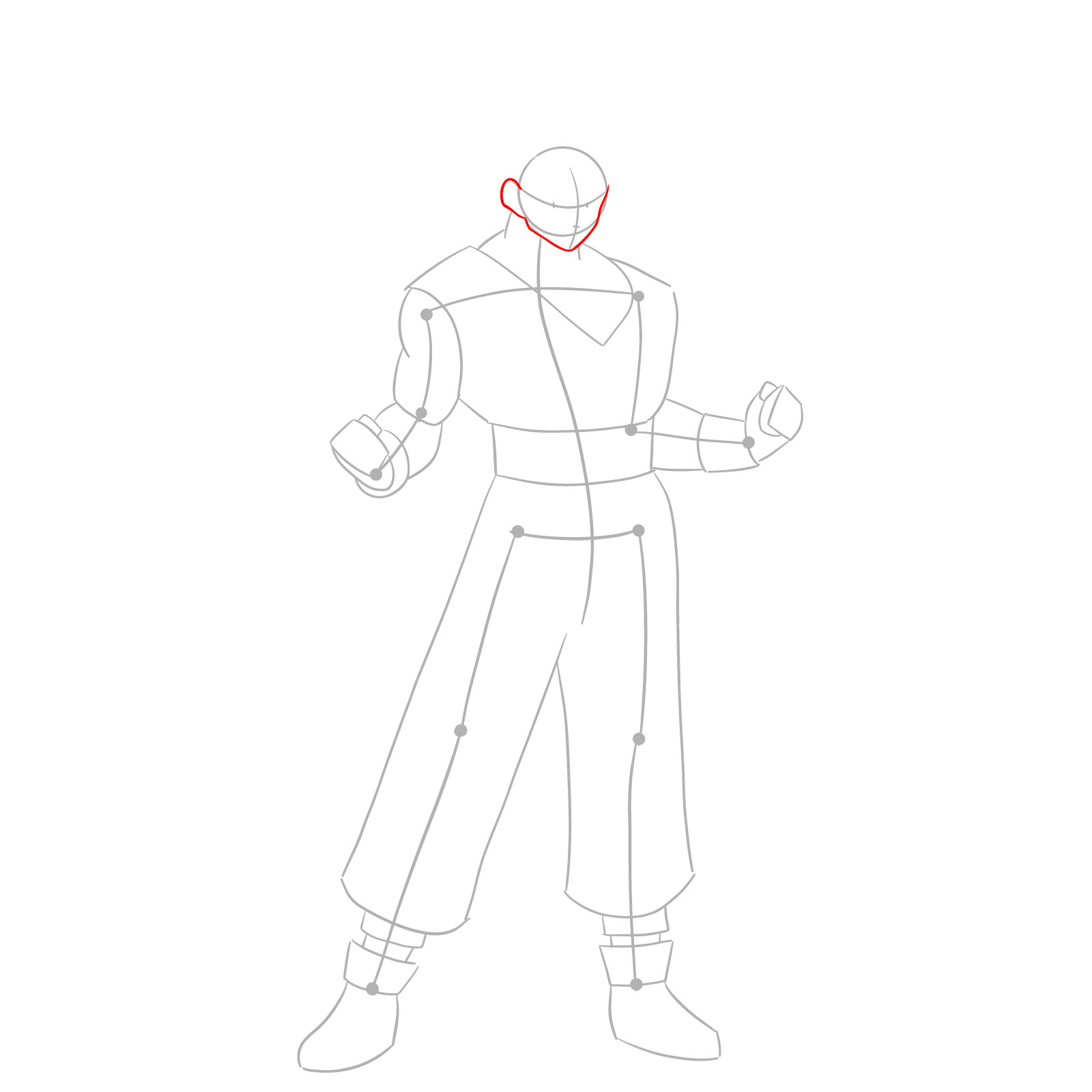 How to draw Ultimate Gohan from Dragon Ball Super: Super Hero - step 04