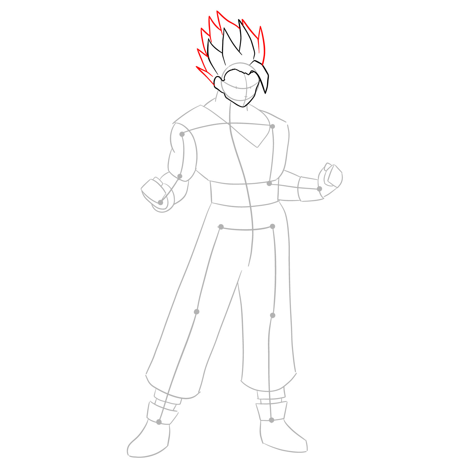 How to draw Ultimate Gohan from Dragon Ball Super: Super Hero - step 07