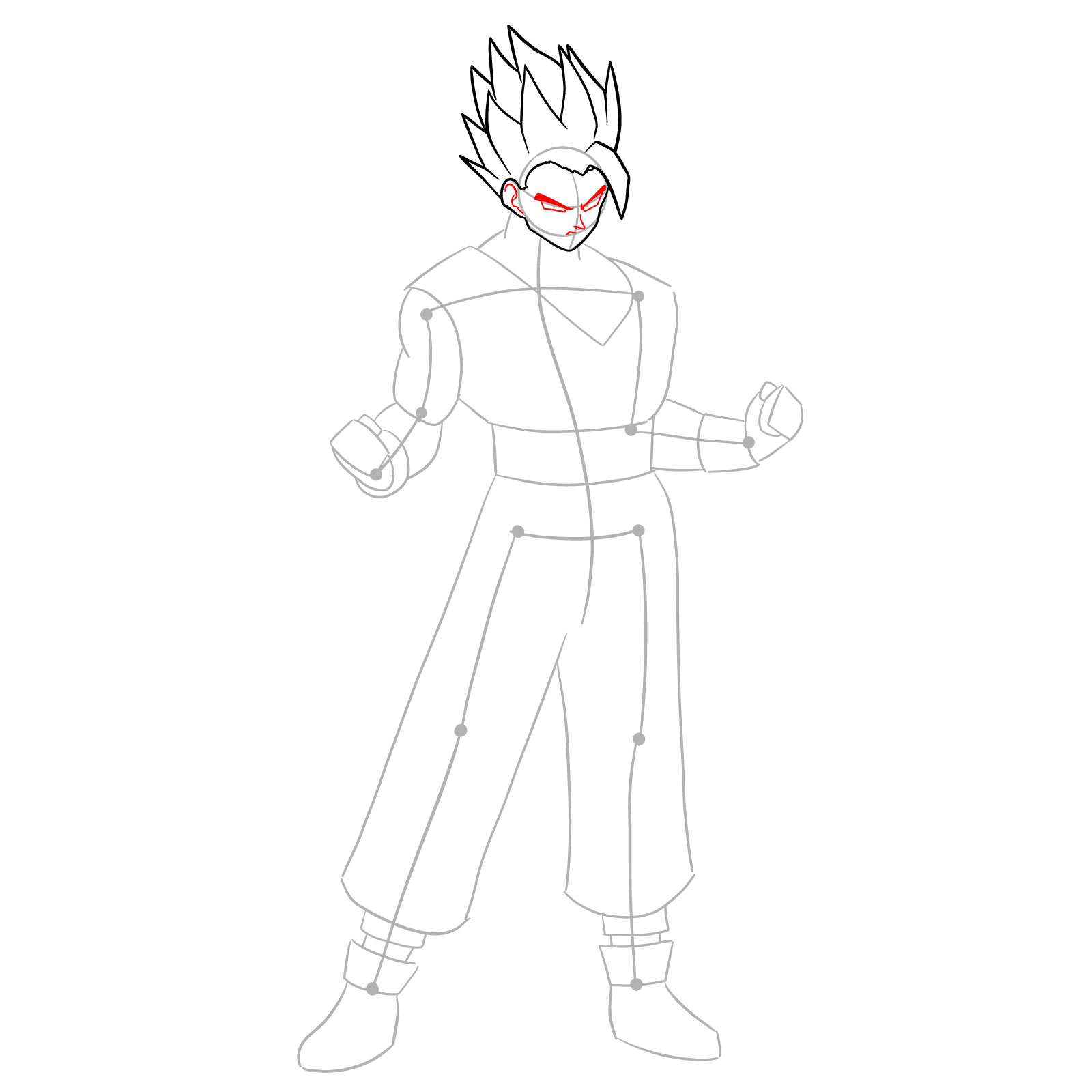 How to draw Ultimate Gohan from Dragon Ball Super: Super Hero - step 08