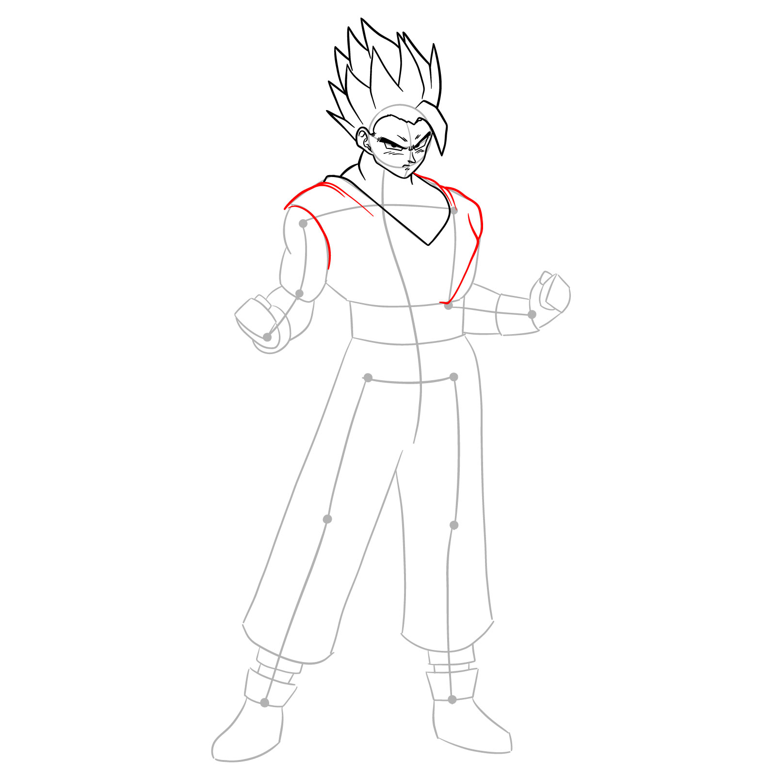 How to draw Ultimate Gohan from Dragon Ball Super: Super Hero - step 11