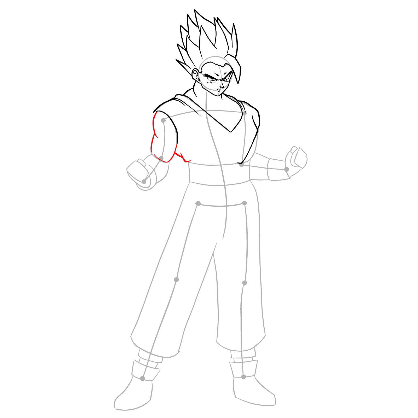 How to draw Ultimate Gohan from Dragon Ball Super: Super Hero - step 12