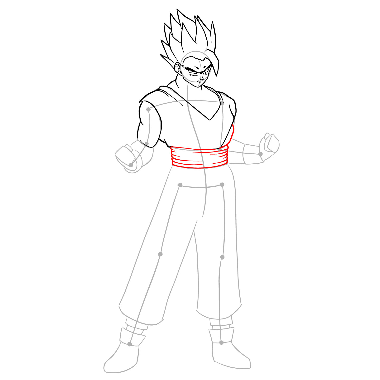 How to draw Ultimate Gohan from Dragon Ball Super: Super Hero - step 13