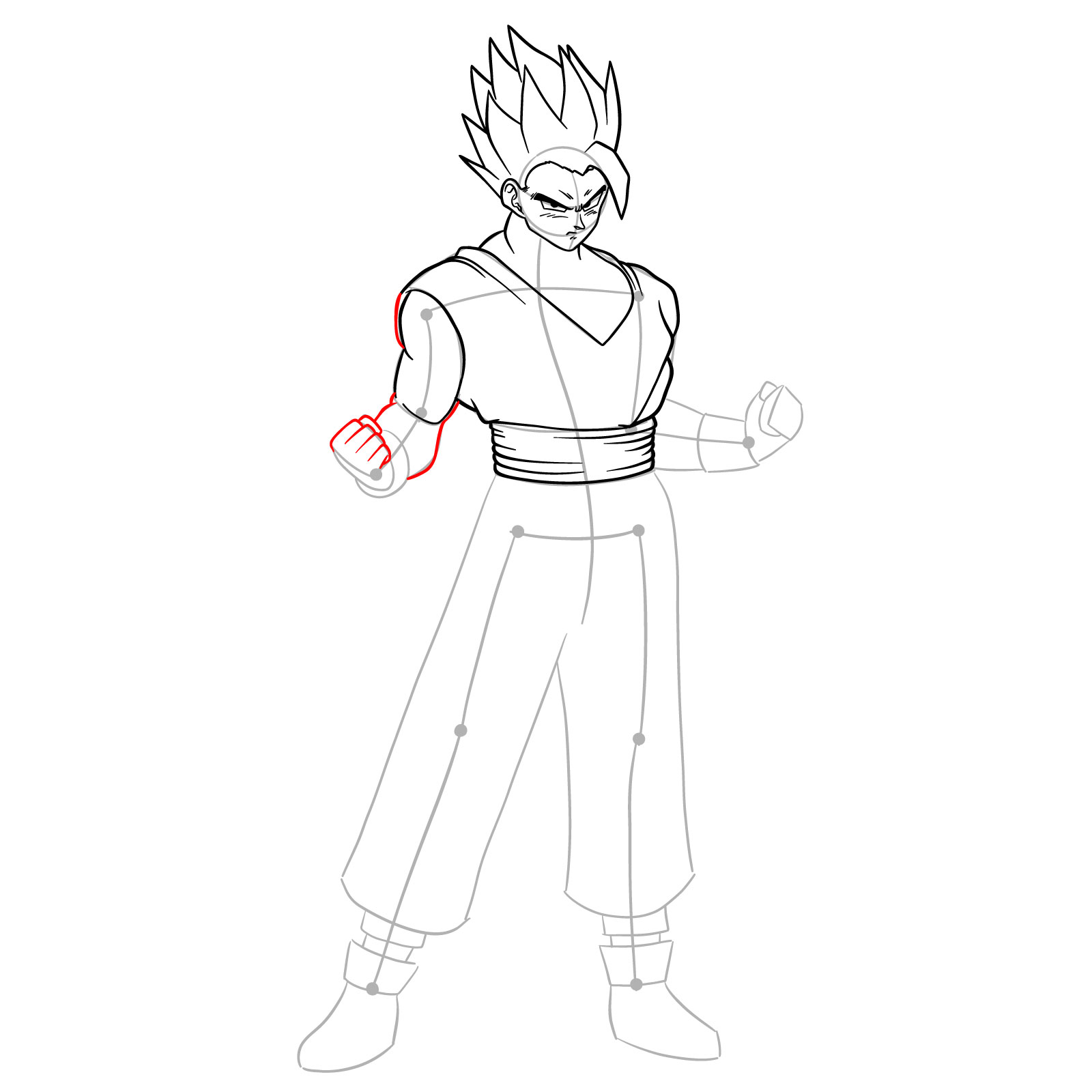 How to draw Ultimate Gohan from Dragon Ball Super: Super Hero - step 14