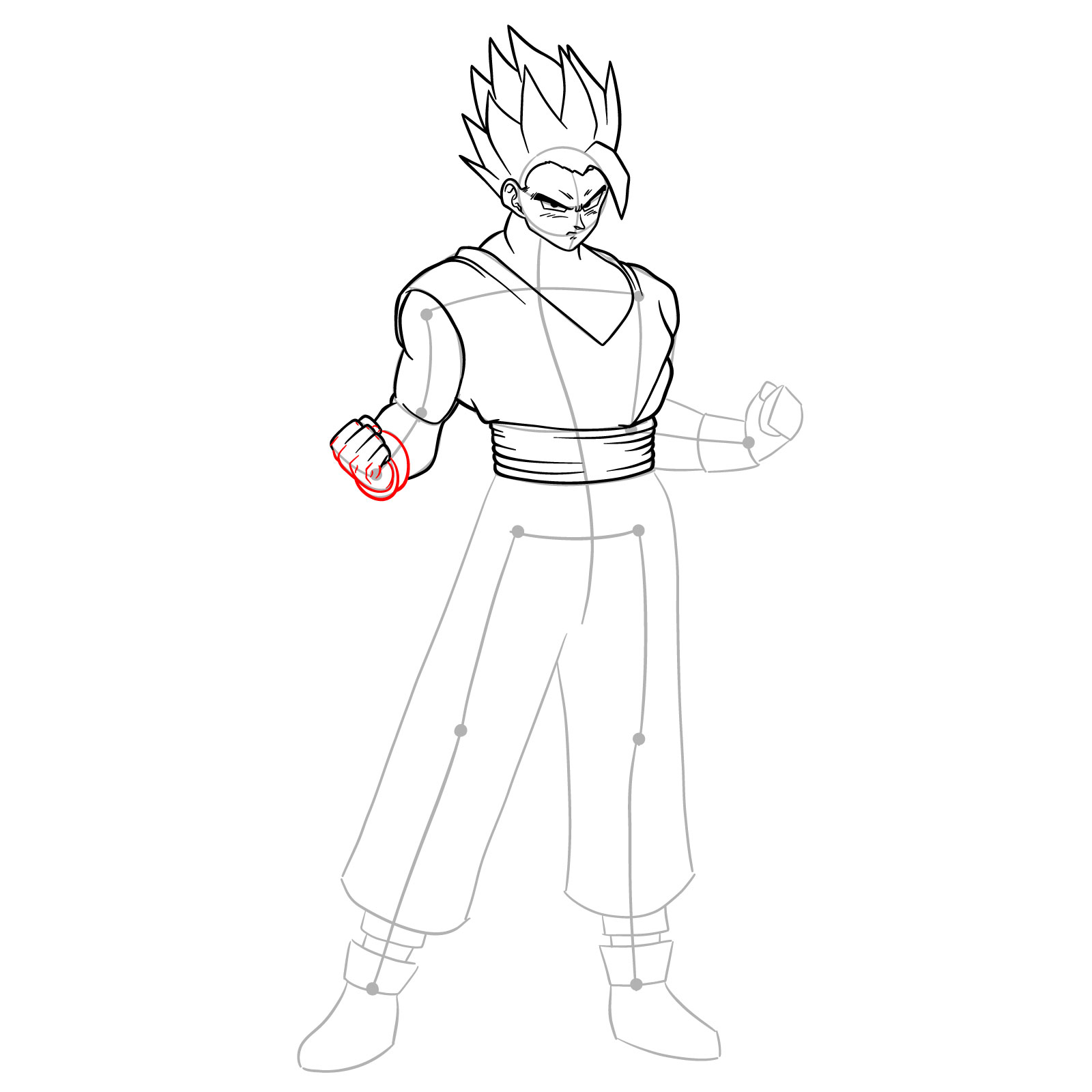 How to draw Ultimate Gohan from Dragon Ball Super: Super Hero - step 15