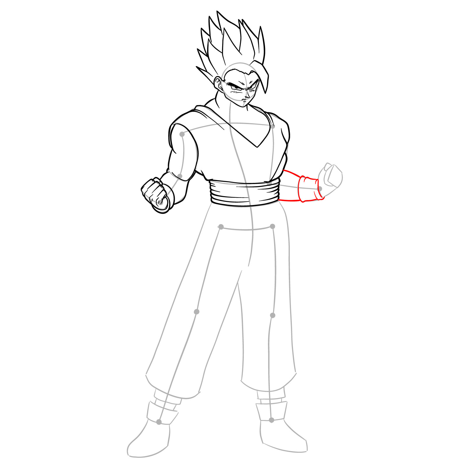 How to draw Ultimate Gohan from Dragon Ball Super: Super Hero - step 16