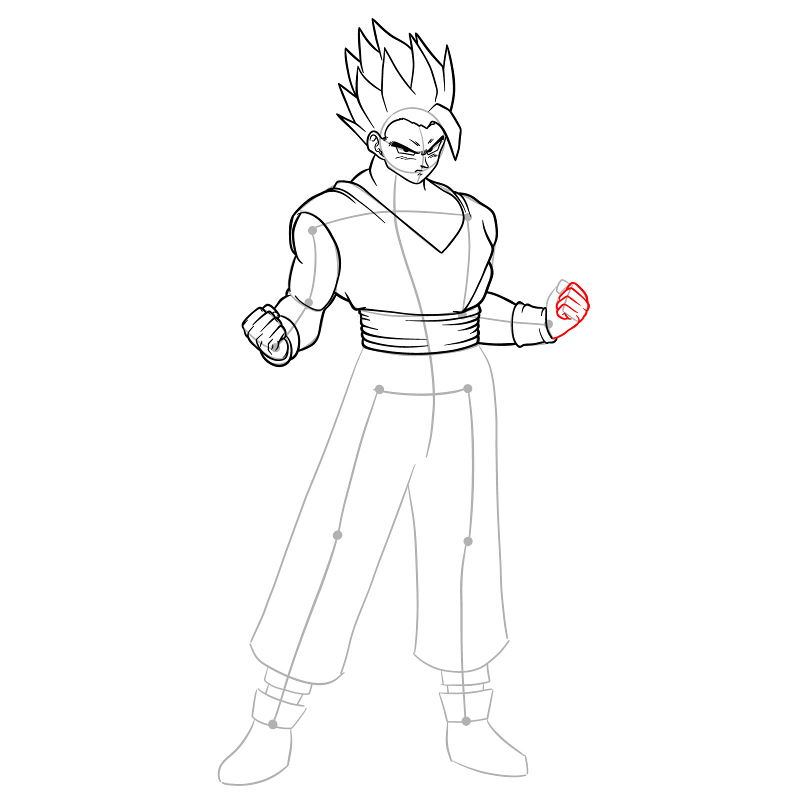 How to draw Ultimate Gohan from Dragon Ball Super: Super Hero - step 17