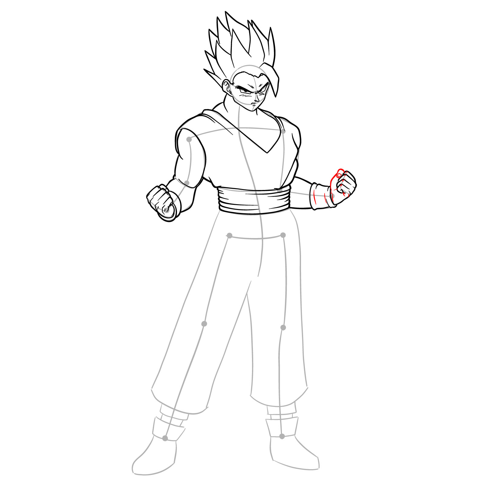 How to draw Ultimate Gohan from Dragon Ball Super: Super Hero - step 18