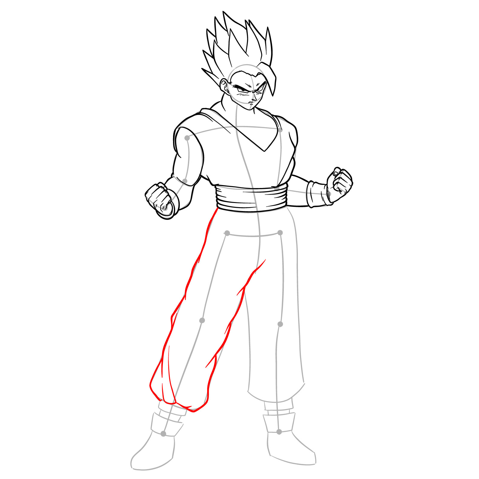 How to draw Ultimate Gohan from Dragon Ball Super: Super Hero - step 19