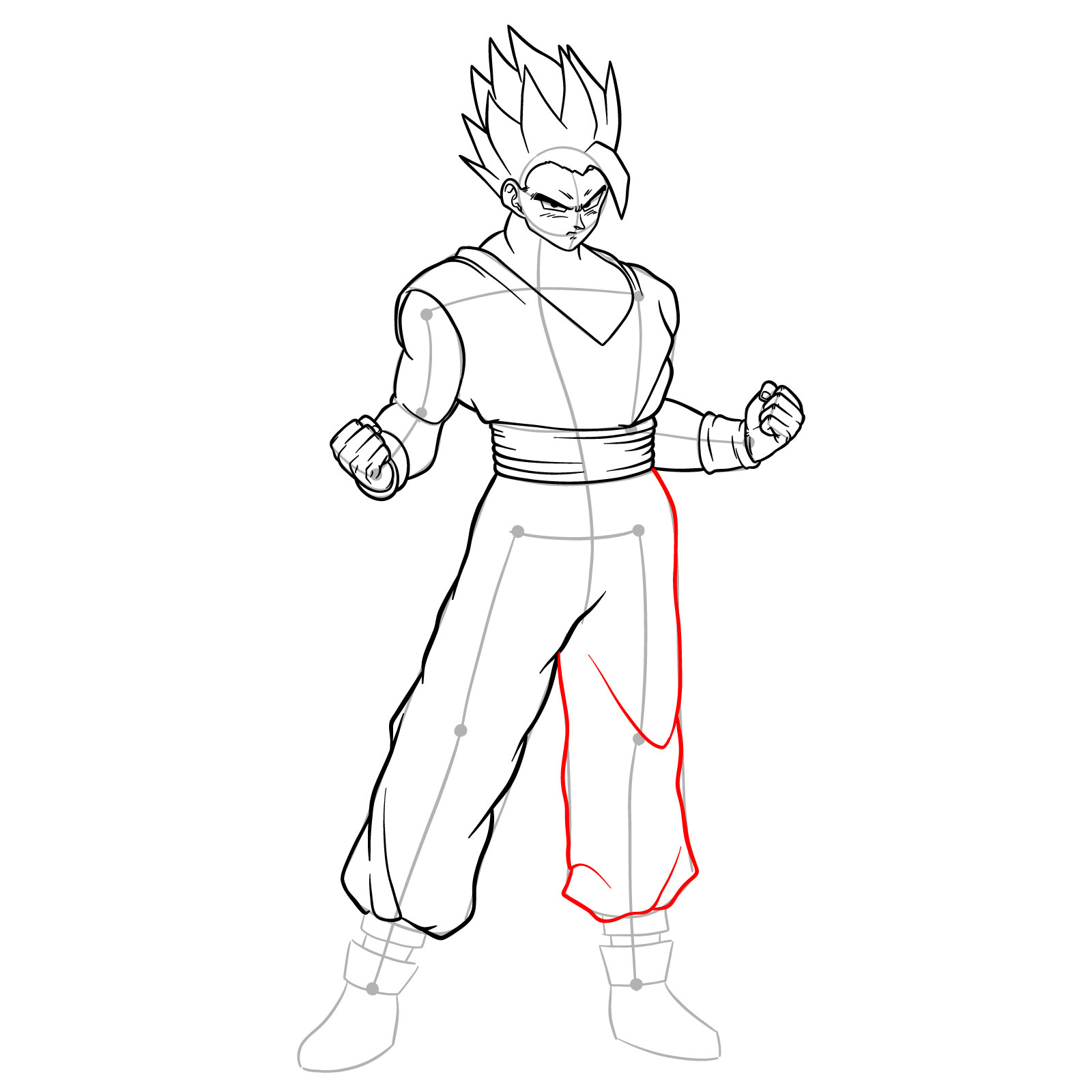 How to draw Ultimate Gohan from Dragon Ball Super: Super Hero - step 20