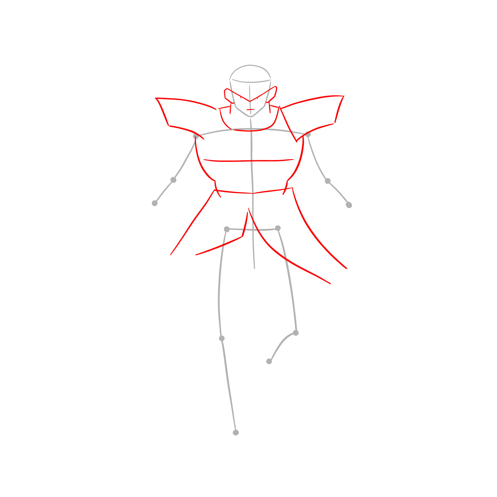 How to Draw Broly from Dragon Ball Super - step 02