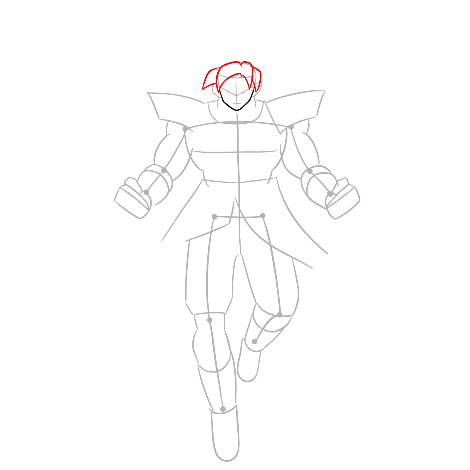 How to Draw Broly from Dragon Ball Super - step 05