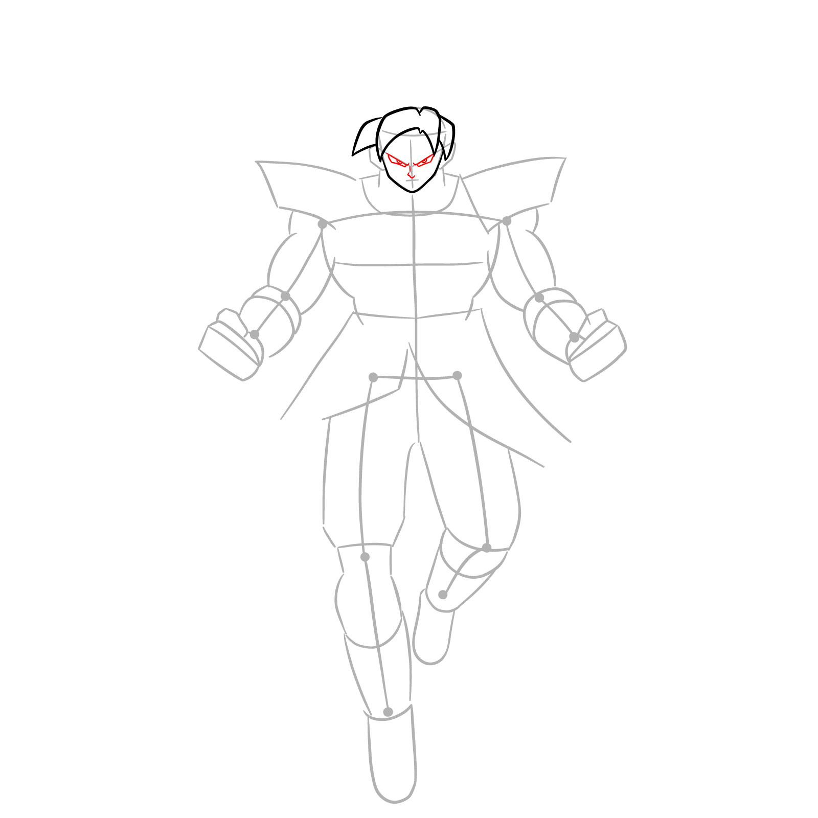 How to Draw Broly from Dragon Ball Super - step 06