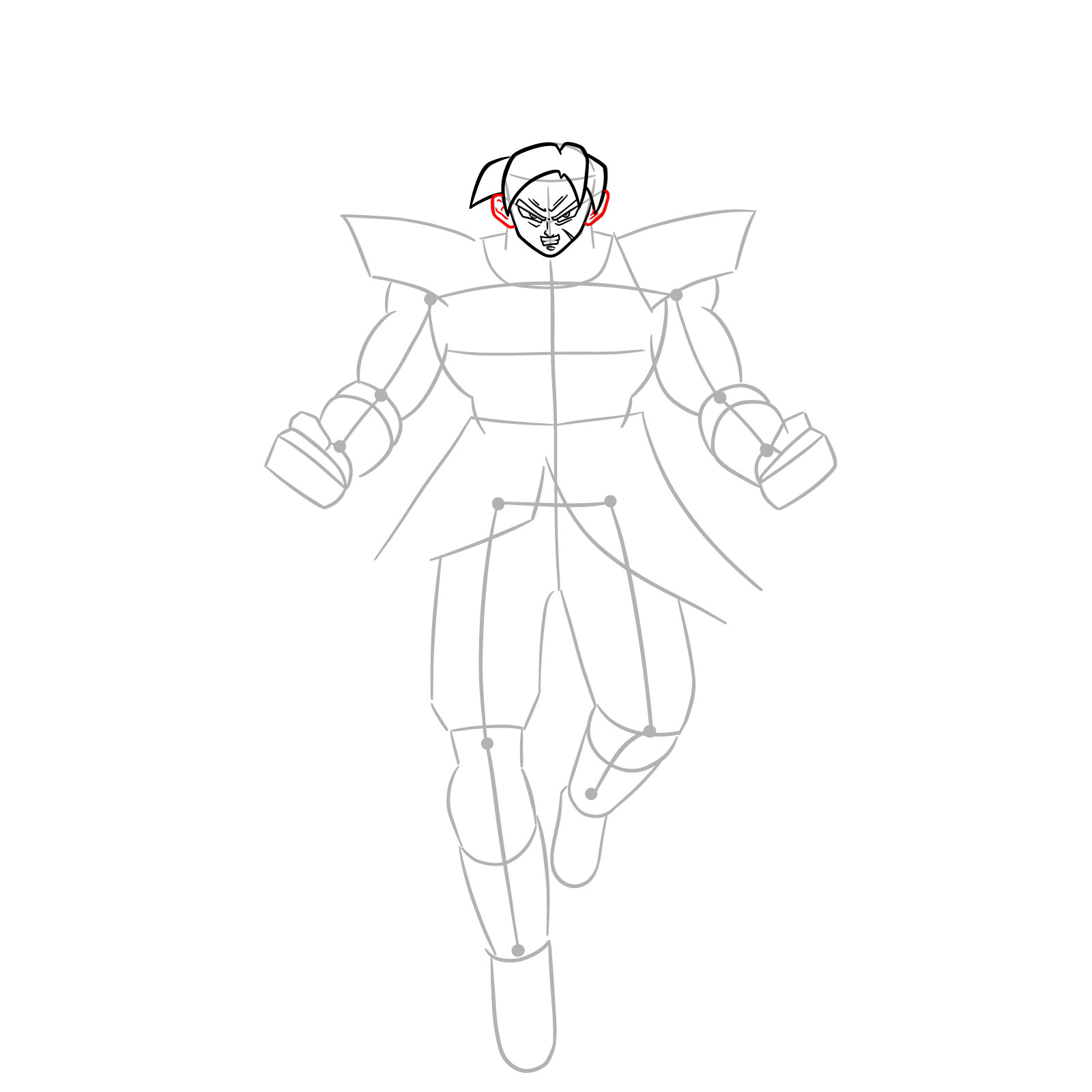 How to Draw Broly from Dragon Ball Super - step 08