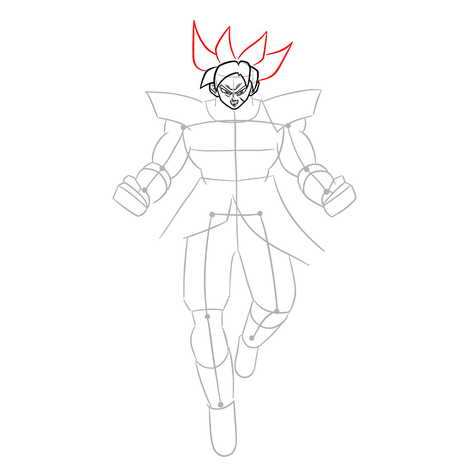 How to Draw Broly from Dragon Ball Super - step 09