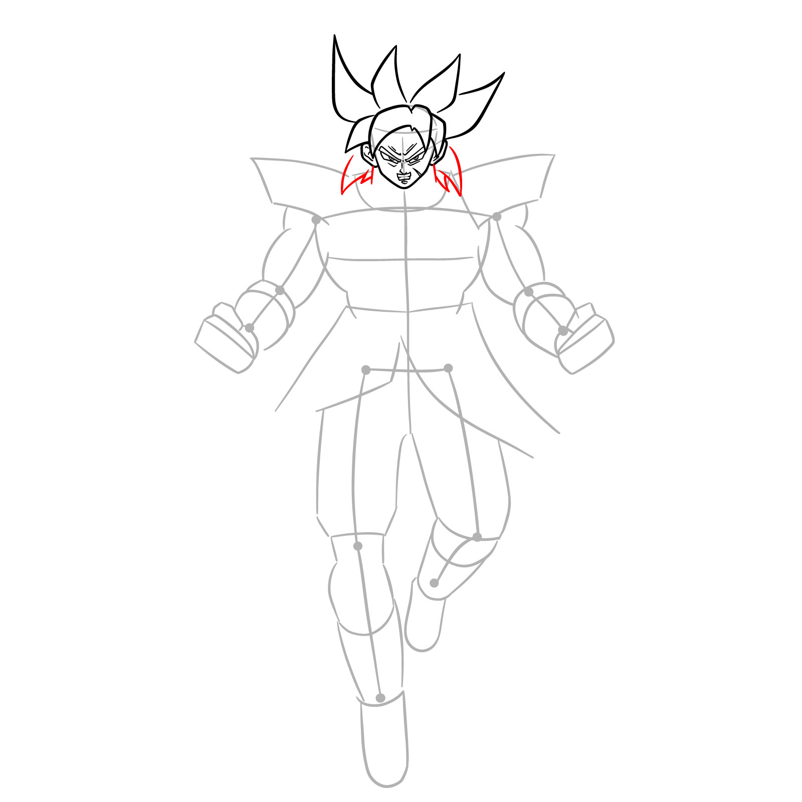 How to Draw Broly from Dragon Ball Super - step 10